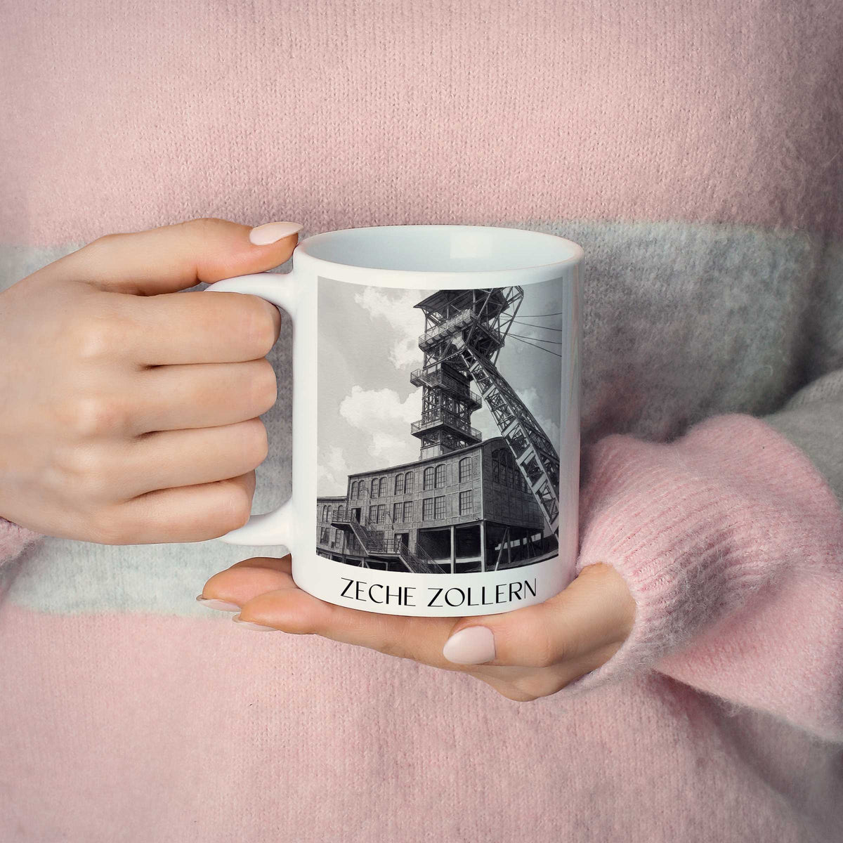 zeche-zollern-dortmund-deutschland-kaffeebecher-aquarell-schwarz-weiss
