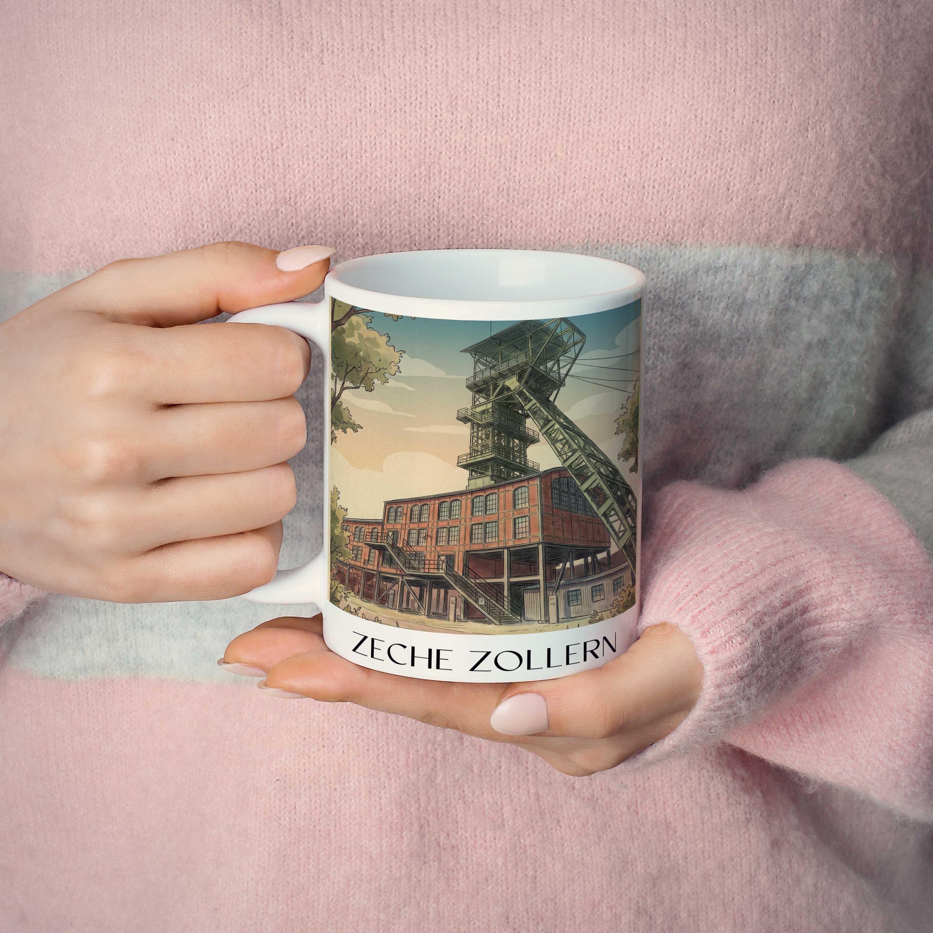 zeche-zollern-dortmund-deutschland-kaffeebecher-aquarell