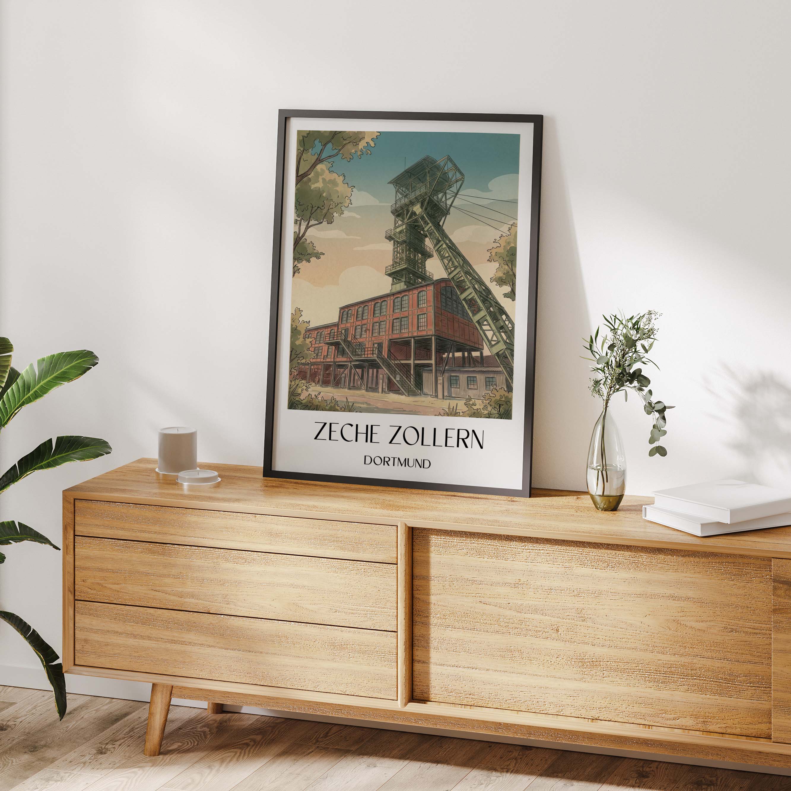 zeche-zollern-dortmund-deutschland-poster-aquarell