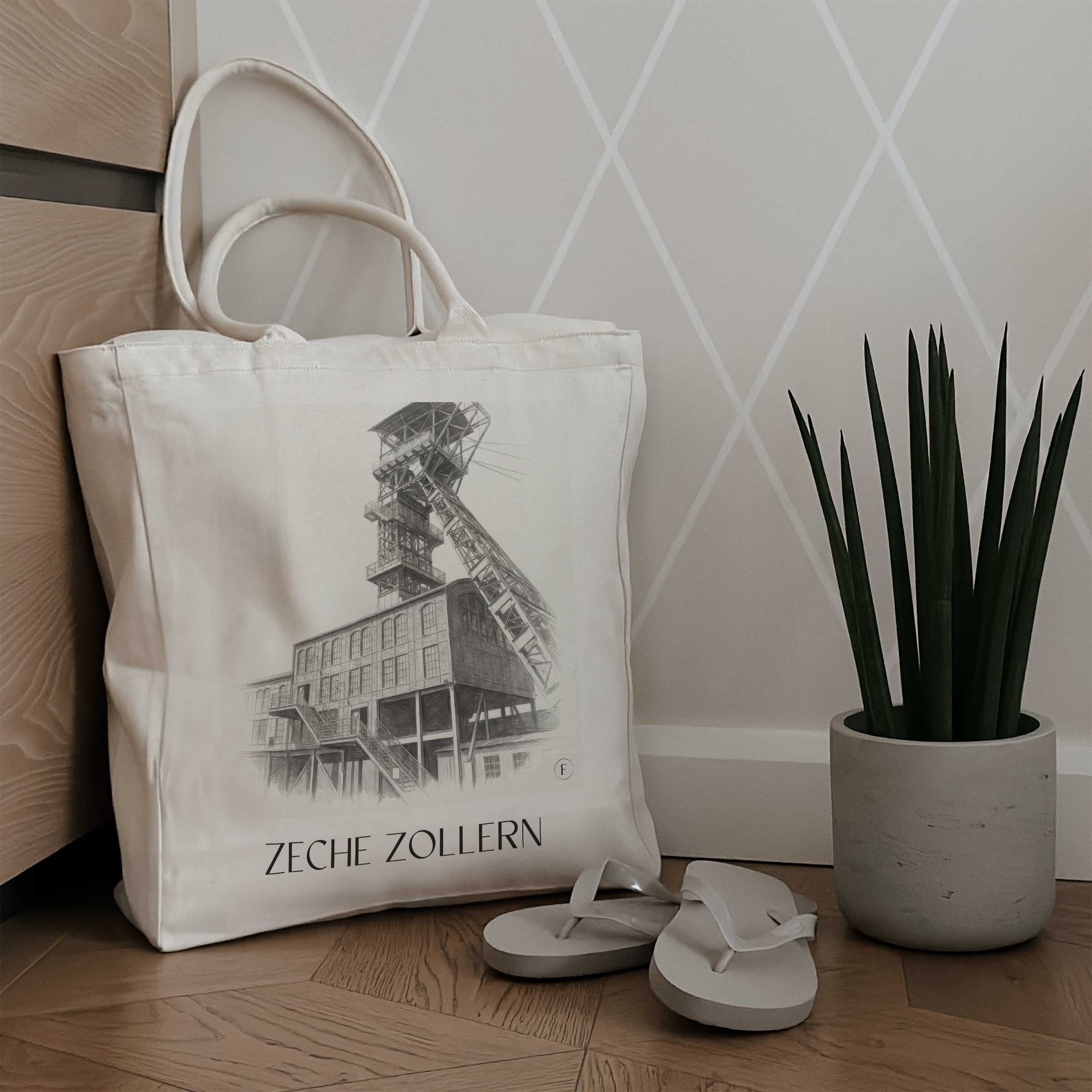 zeche-zollern-dortmund-deutschland-einkaufstasche-bleistift-zeichnung-drawing