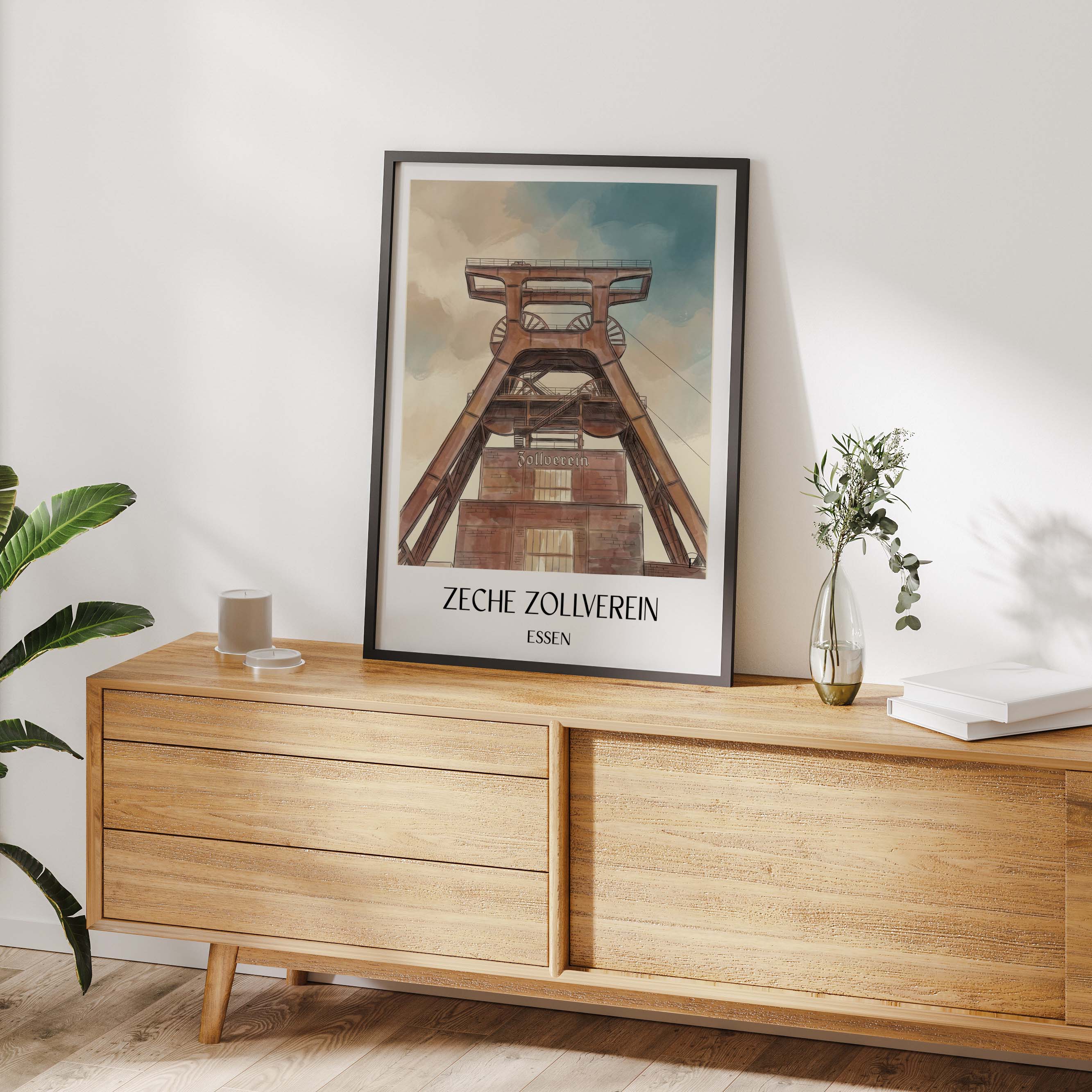 zeche-zollverein-essen-deutschland-poster-aquarell