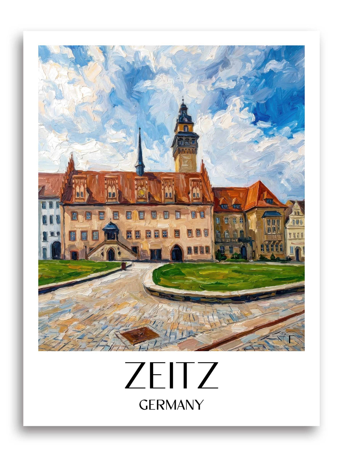 Zeitz Poster - Burgenland - Deutschland Kunstdruck - Ölgemälde von A4 bis A1 - favplace