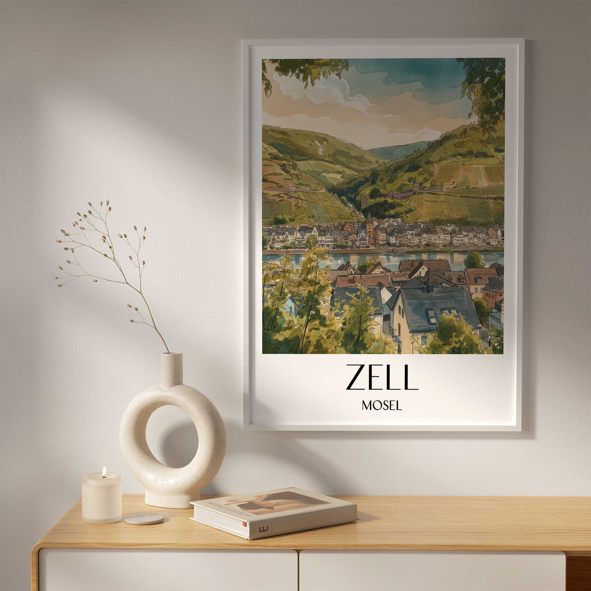 zell-mosel-deutschland-poster-aquarell
