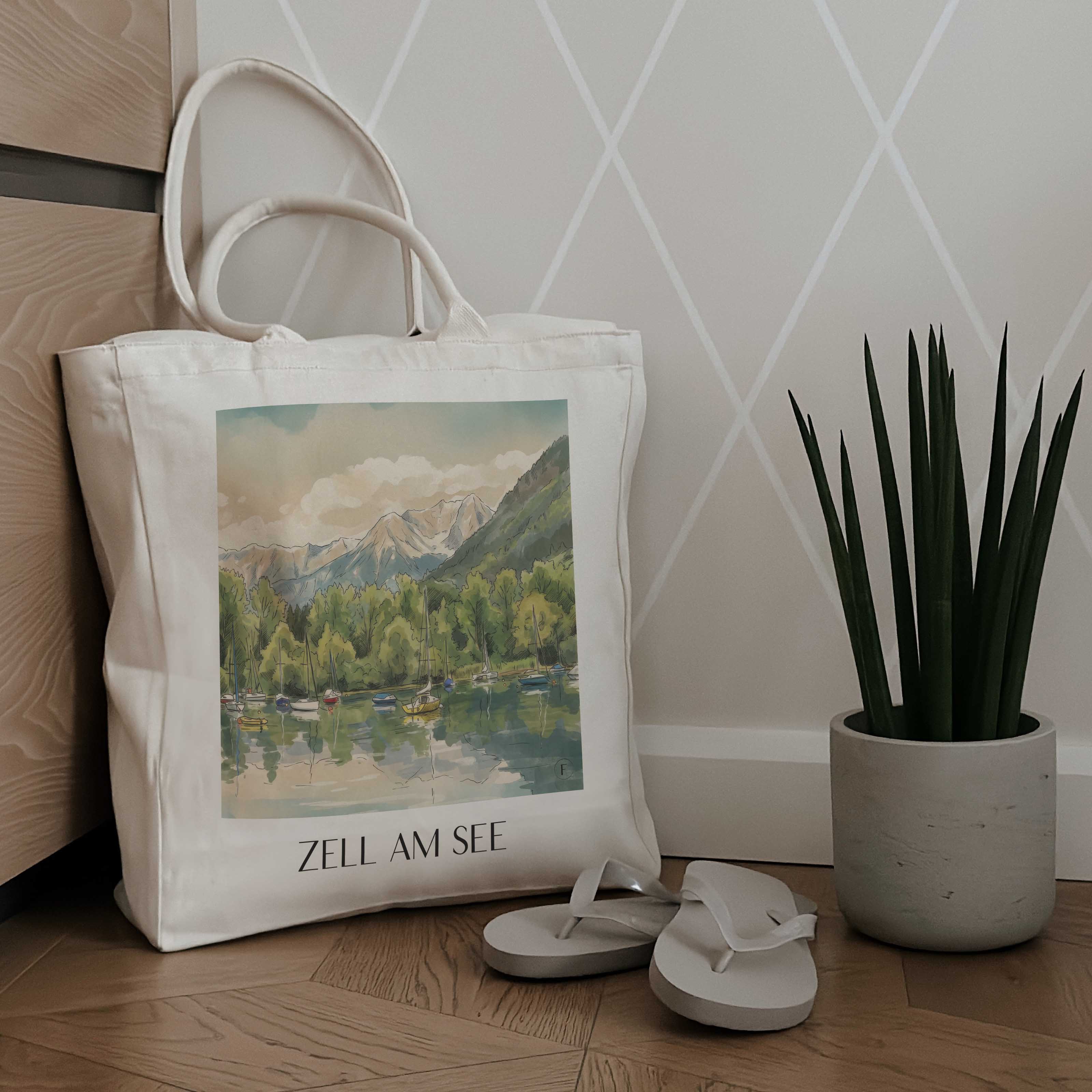 zell-am-see-österreich-österreich-einkaufstasche-aquarell