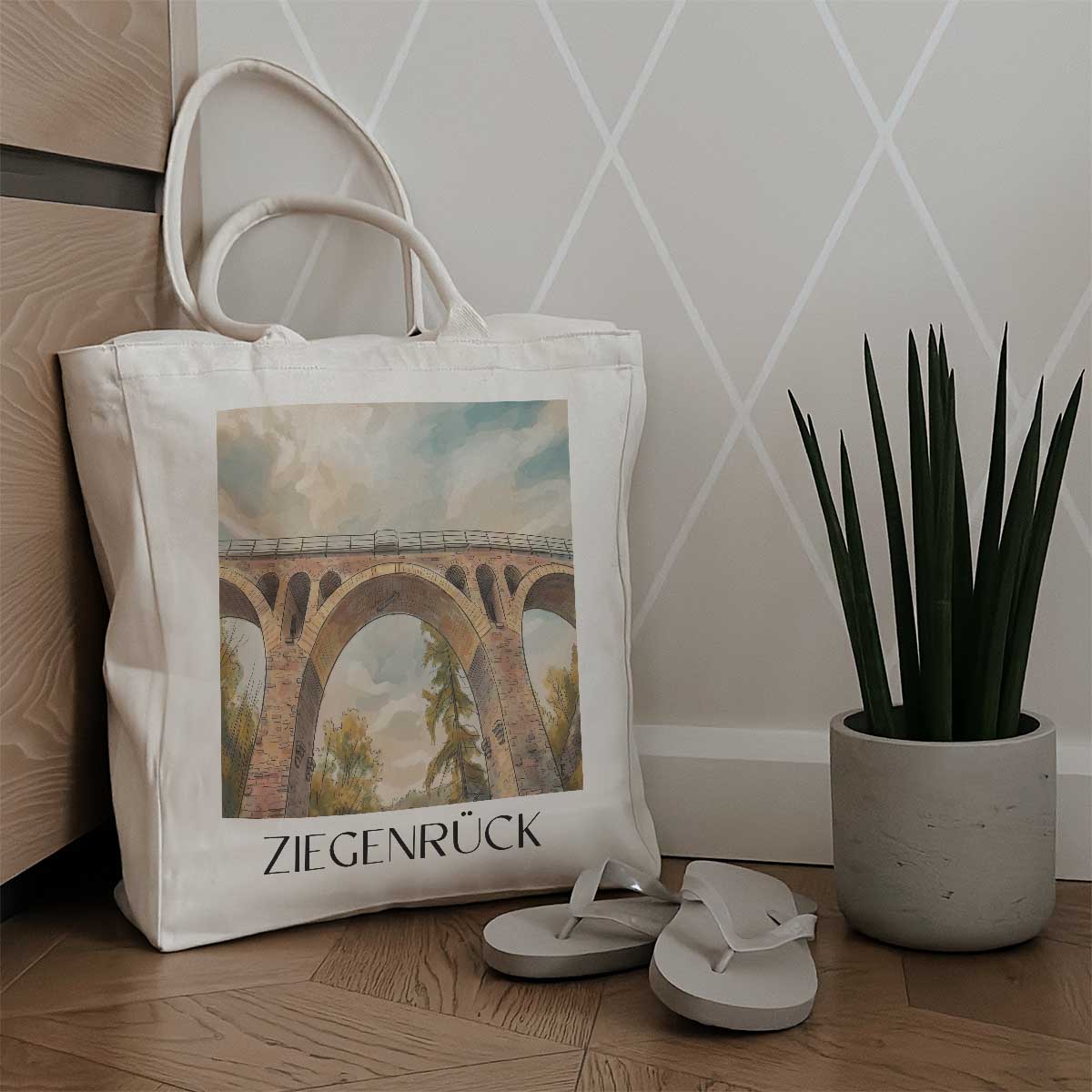 ziegenrück-saaletal-deutschland-einkaufstasche-aquarell
