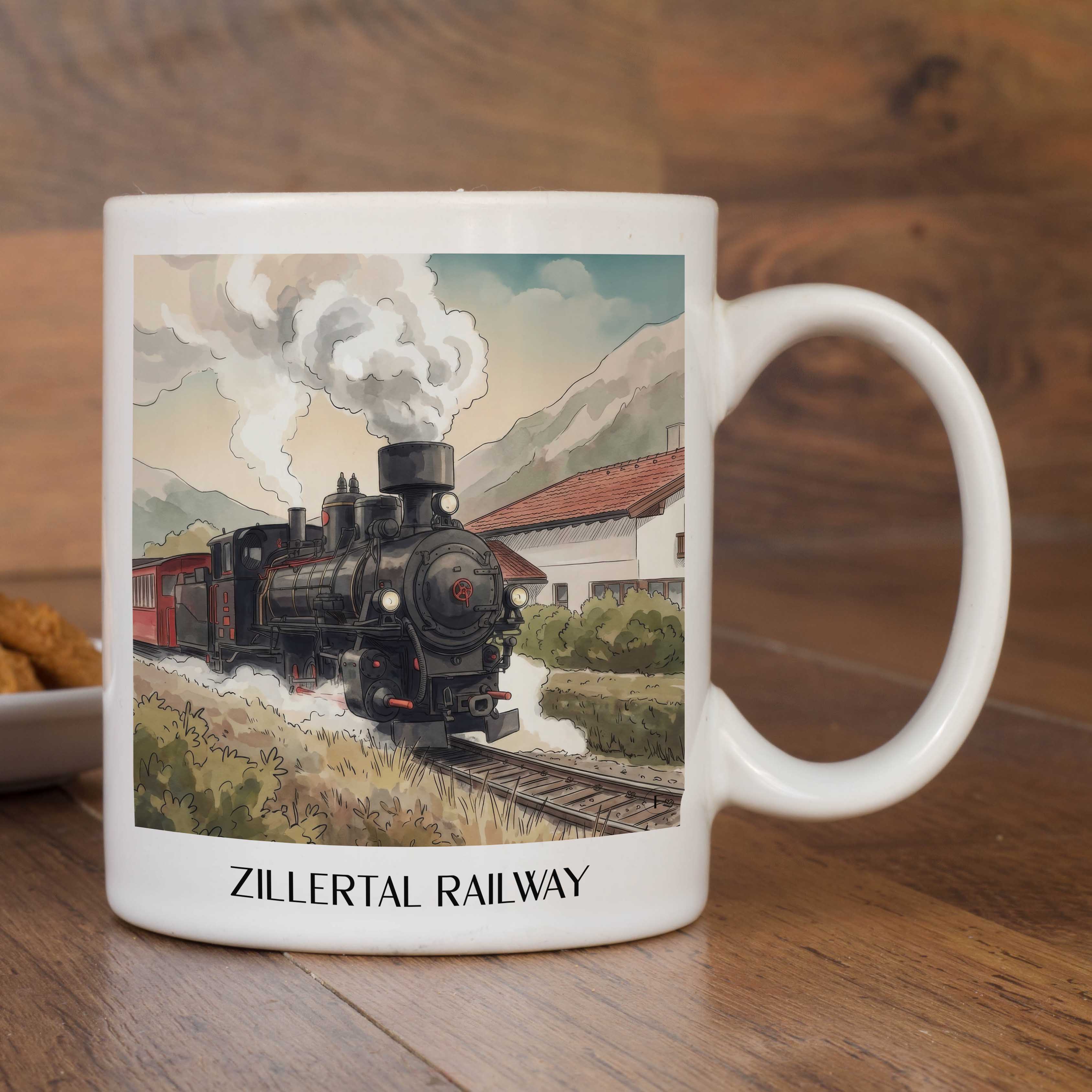 zillertalbahn-tirol-österreich-kaffeebecher-aquarell
