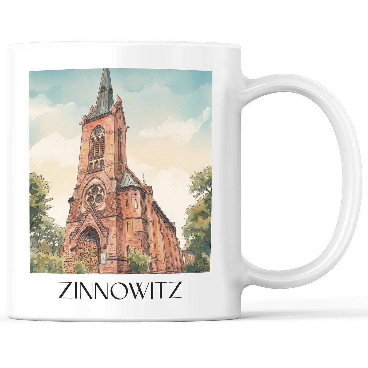 Zinnowitz Kaffeebecher - Mecklenburg-Vorpommern - Deutschland Becher - Kaffeetasse im Aquarell Stil - favplace