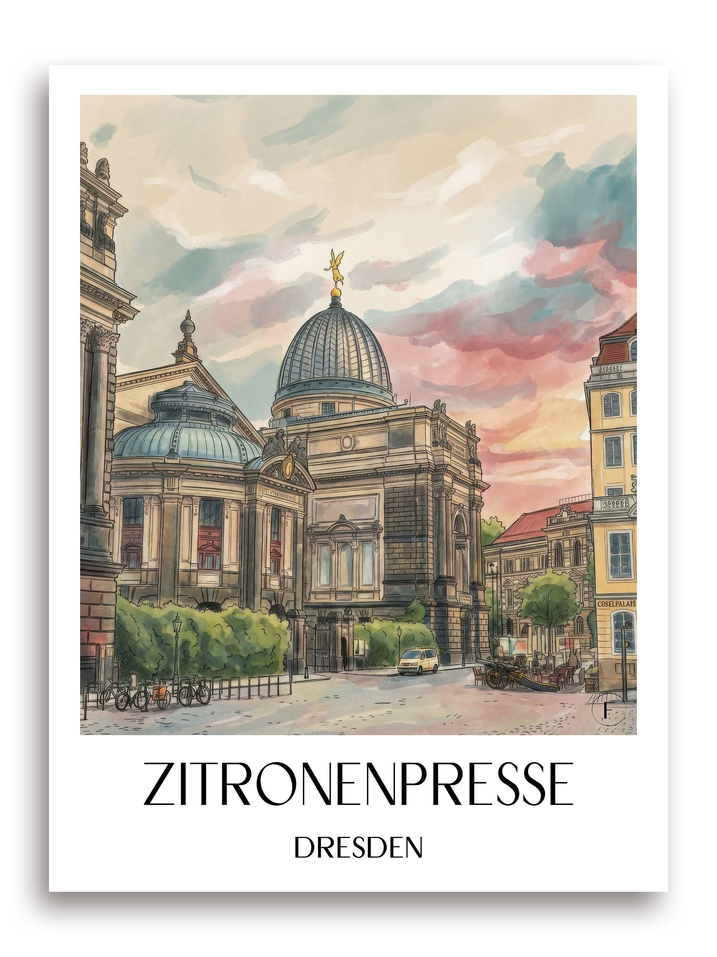 zitronenpresse-dresden-deutschland-poster-aquarell