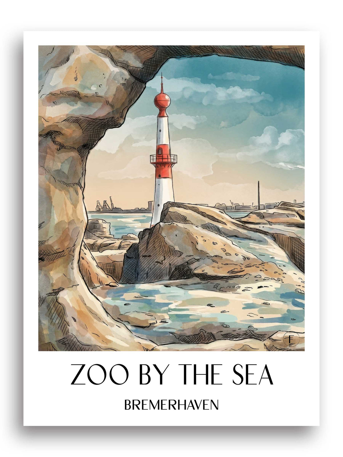 Zoo am Meer Poster - Bremerhaven - Deutschland Kunstdruck - Aquarell von A4 bis A1 - favplace