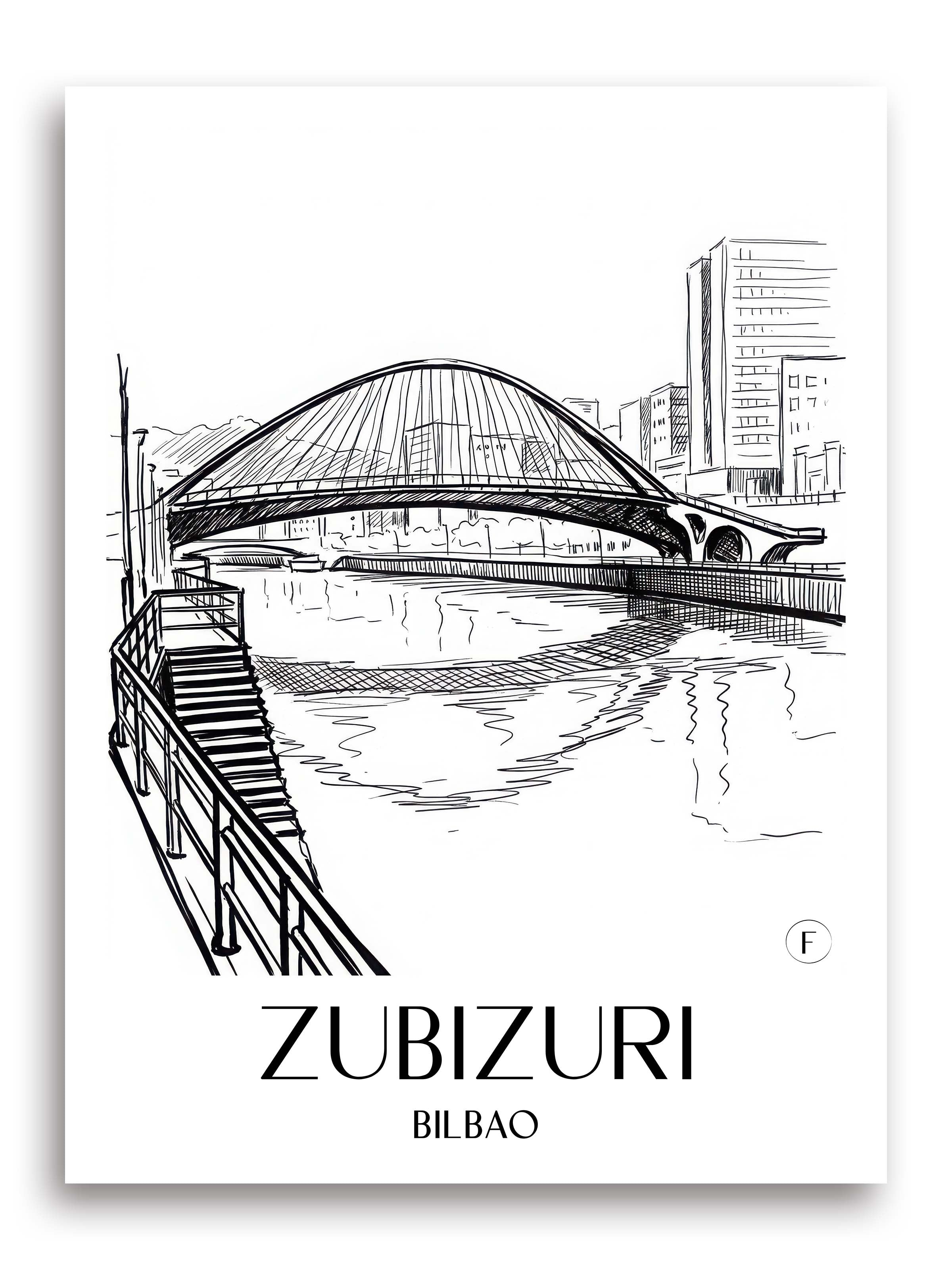 zubizuri-bilbao-spanien-poster-skizze