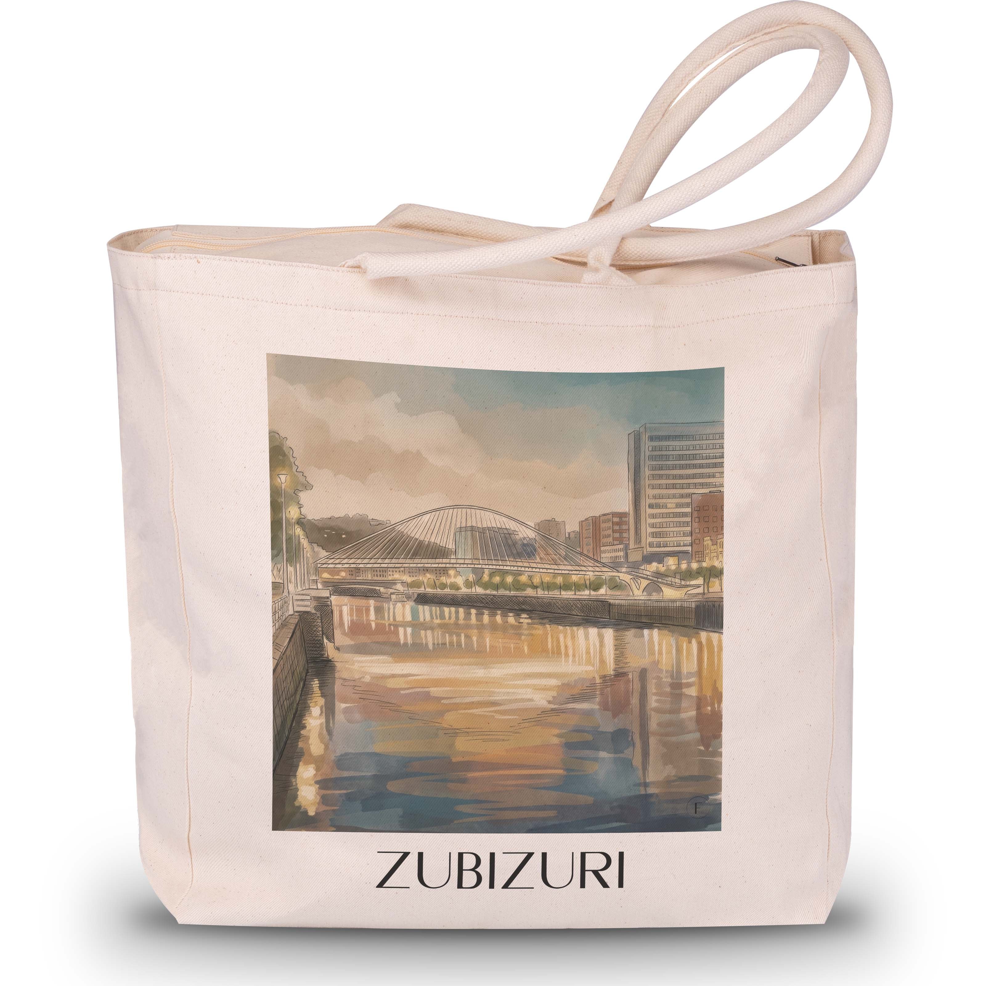 zubizuri-bilbao-spanien-einkaufstasche-aquarell