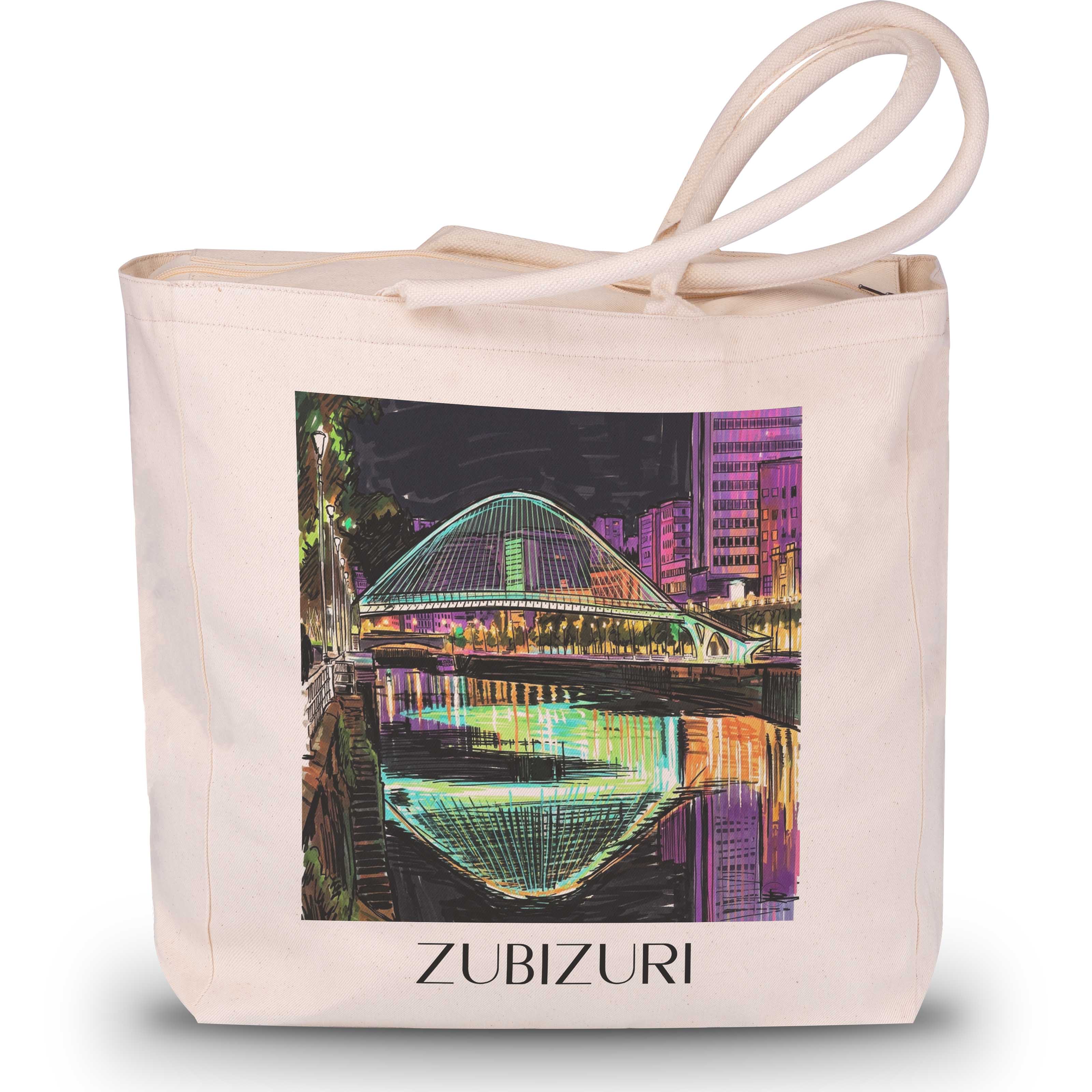 Zubizuri Shopping Tasche - Bilbao - Spanien Tote Bag - Einkaufstasche im Tag Graffiti Stil - favplace