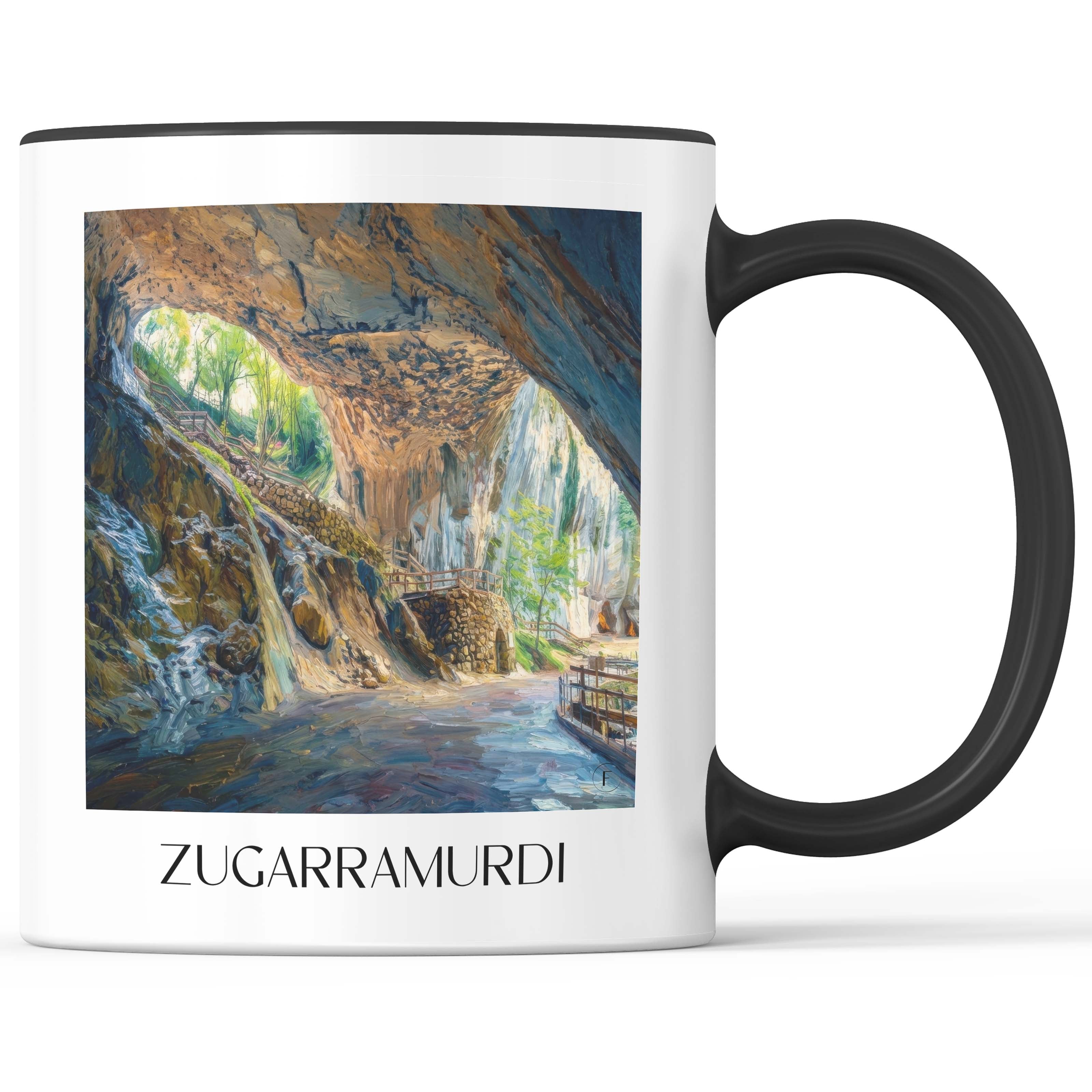 Zugarramurdi Kaffeebecher - Spanien - Spanien Becher - Kaffeetasse im Ölgemälde Stil - favplace