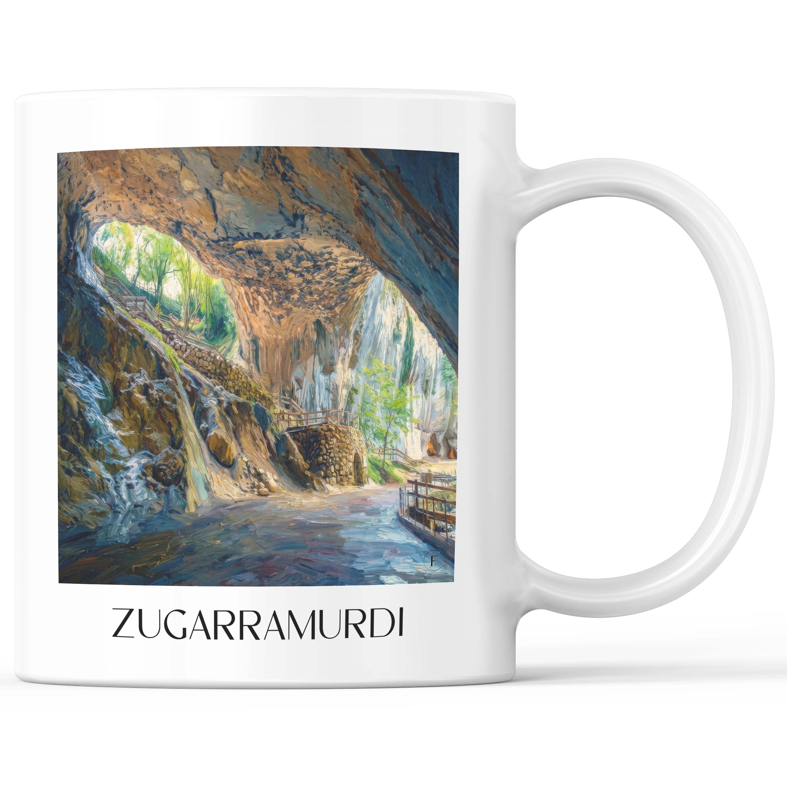 Zugarramurdi Kaffeebecher - Spanien - Spanien Becher - Kaffeetasse im Ölgemälde Stil - favplace