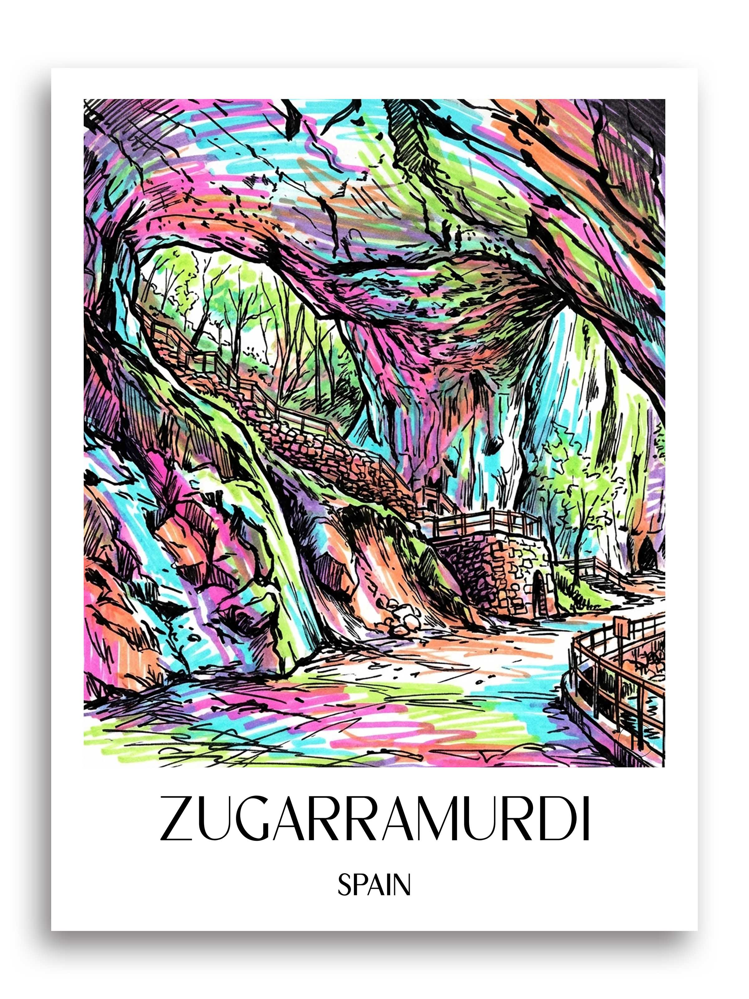Zugarramurdi Poster - Spanien - Spanien Kunstdruck - Tag Graffiti von A4 bis A1 - favplace