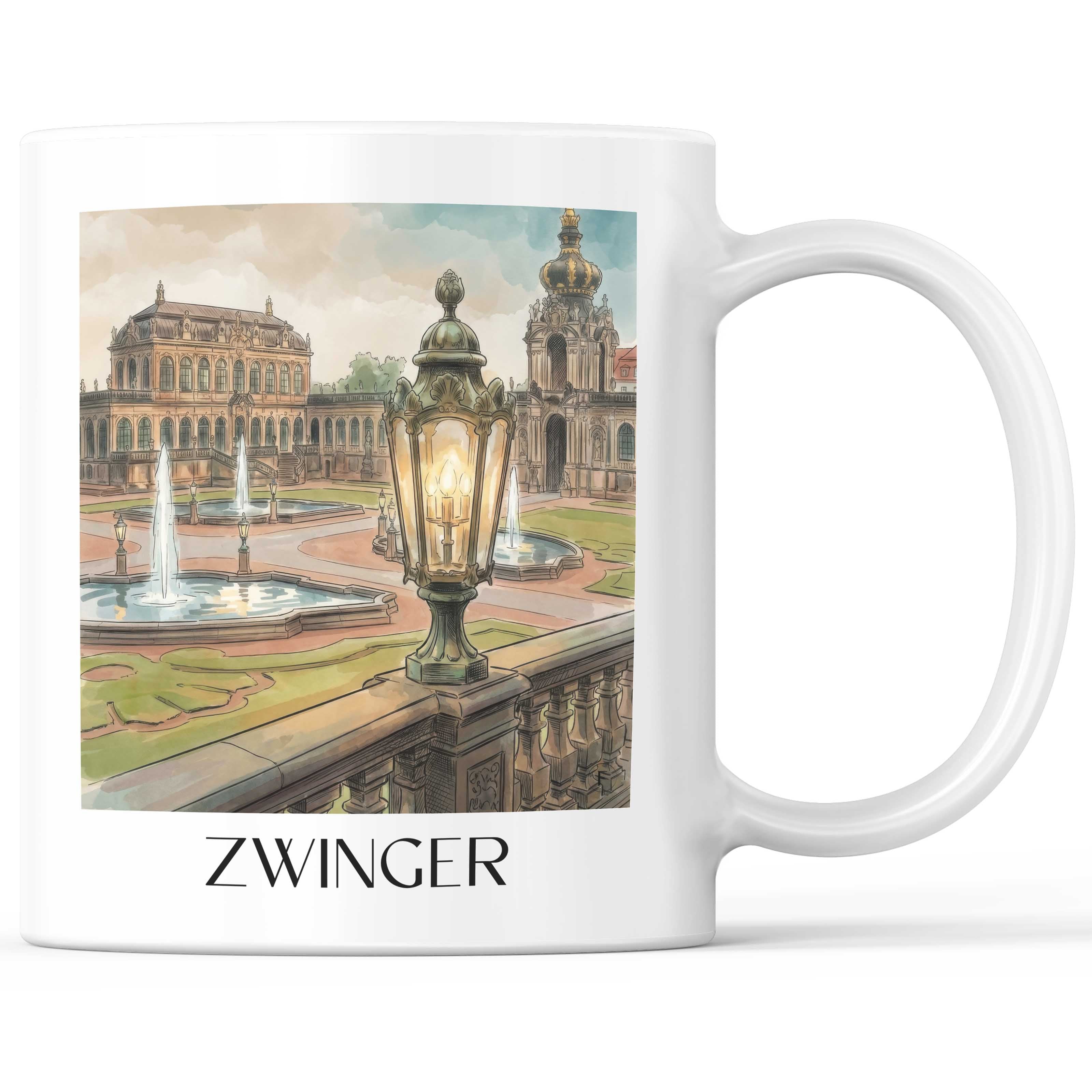 Zwinger Kaffeebecher - Dresden - Deutschland Becher - Kaffeetasse im Aquarell Stil - favplace