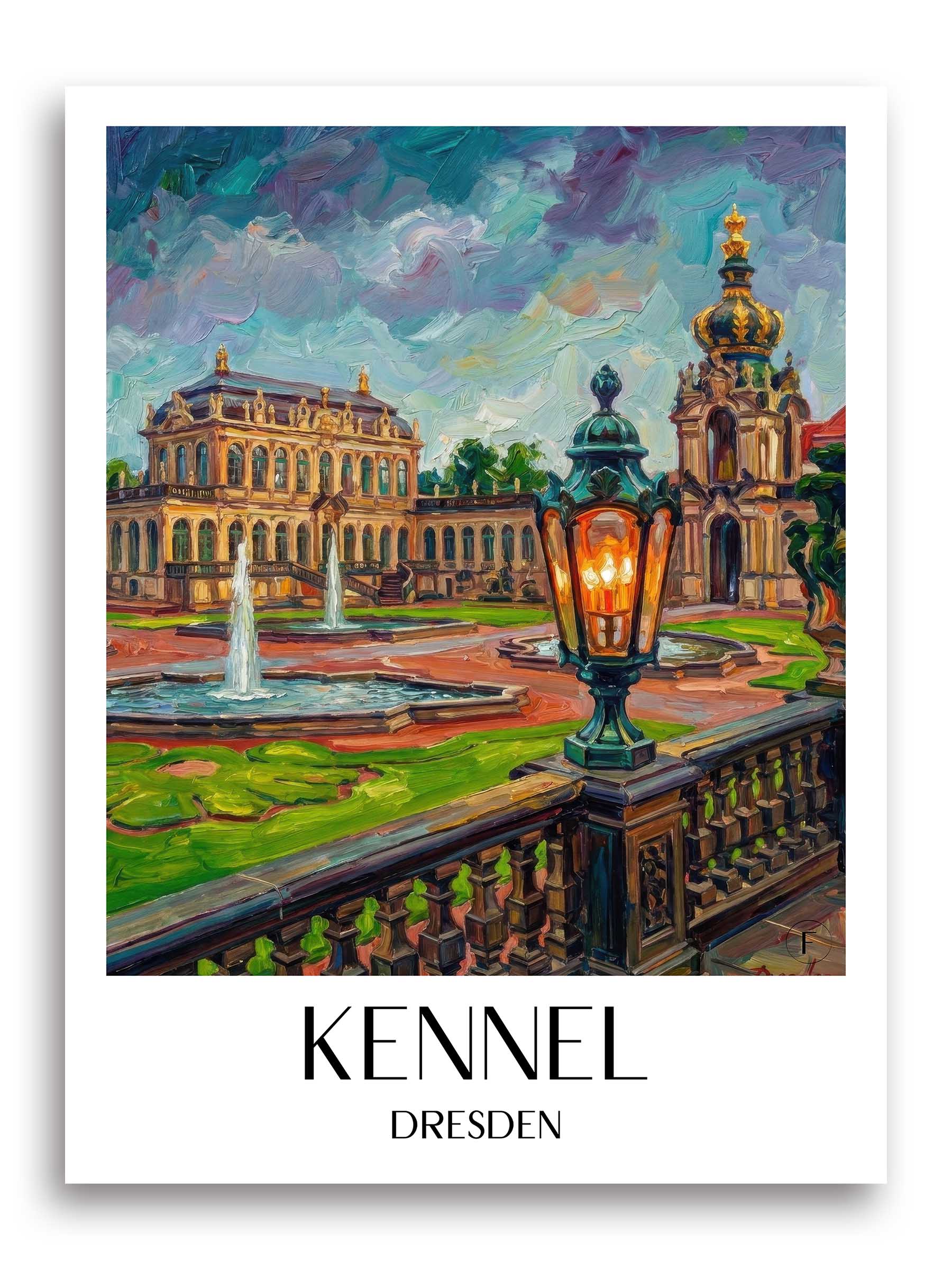 Zwinger Poster - Dresden - Deutschland Kunstdruck - Ölgemälde von A4 bis A1 - favplace