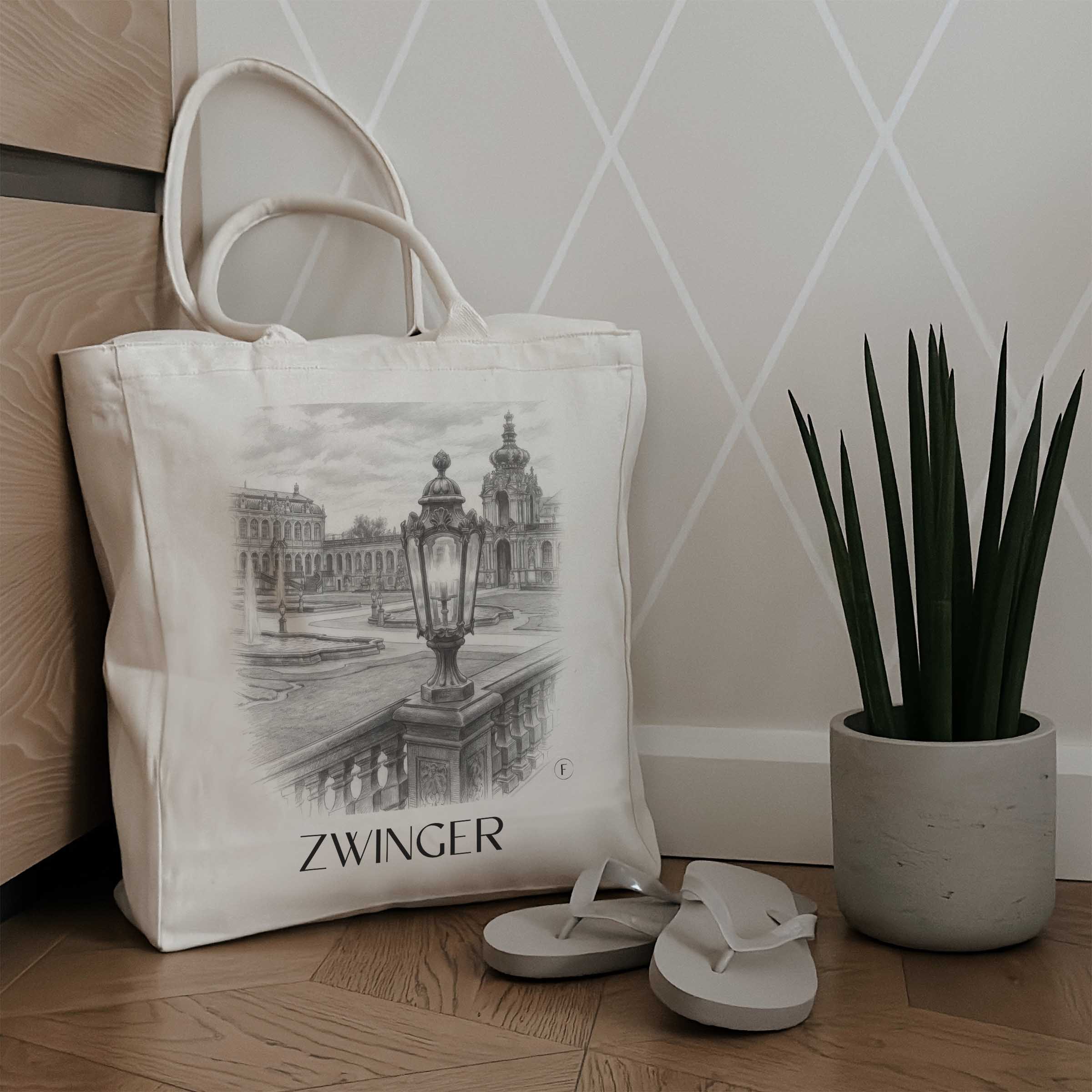 zwinger-dresden-deutschland-einkaufstasche-bleistift-zeichnung-drawing