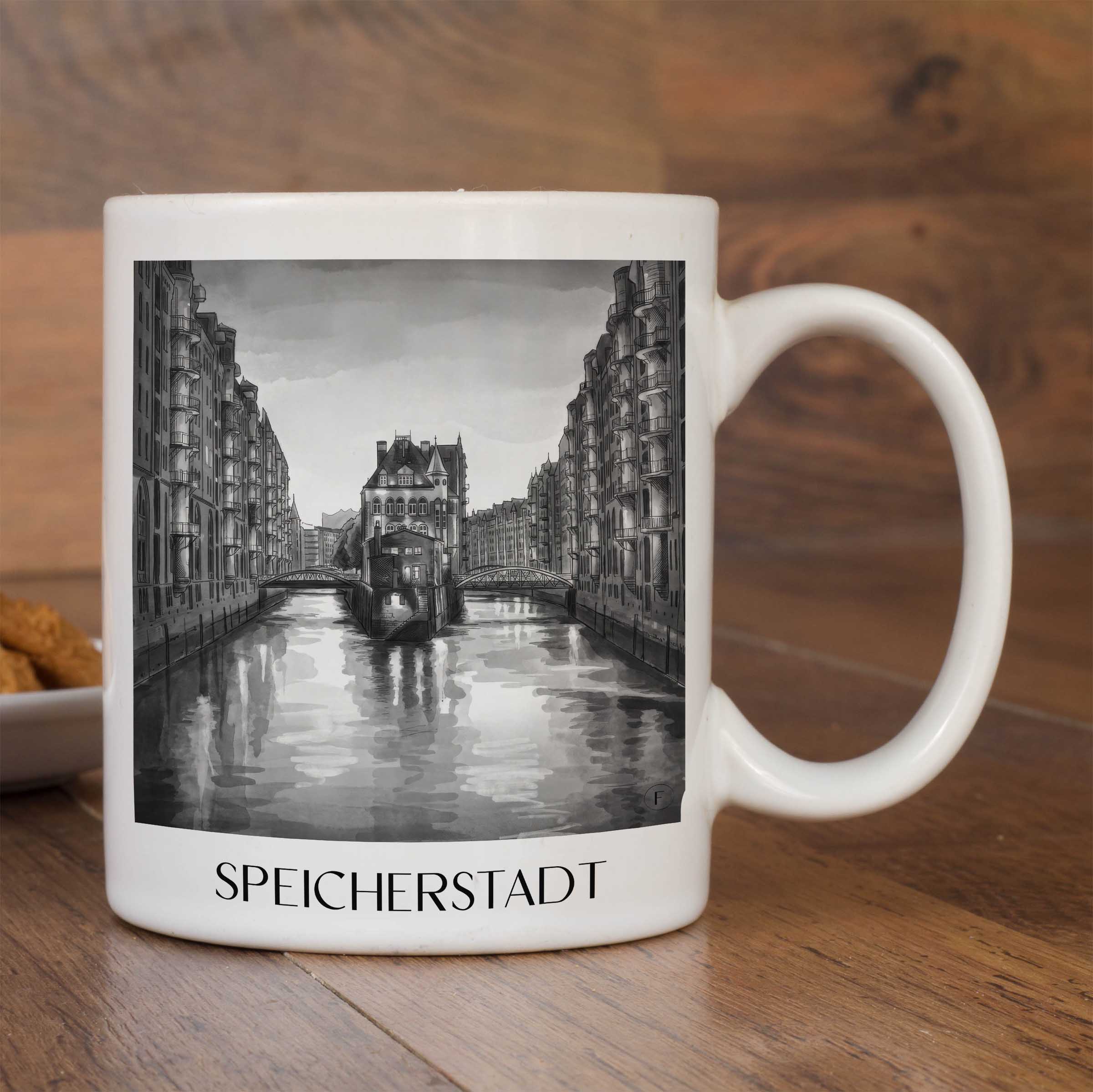 speicherstadt-hamburg-deutschland-kaffeebecher-aquarell-schwarz-weiss