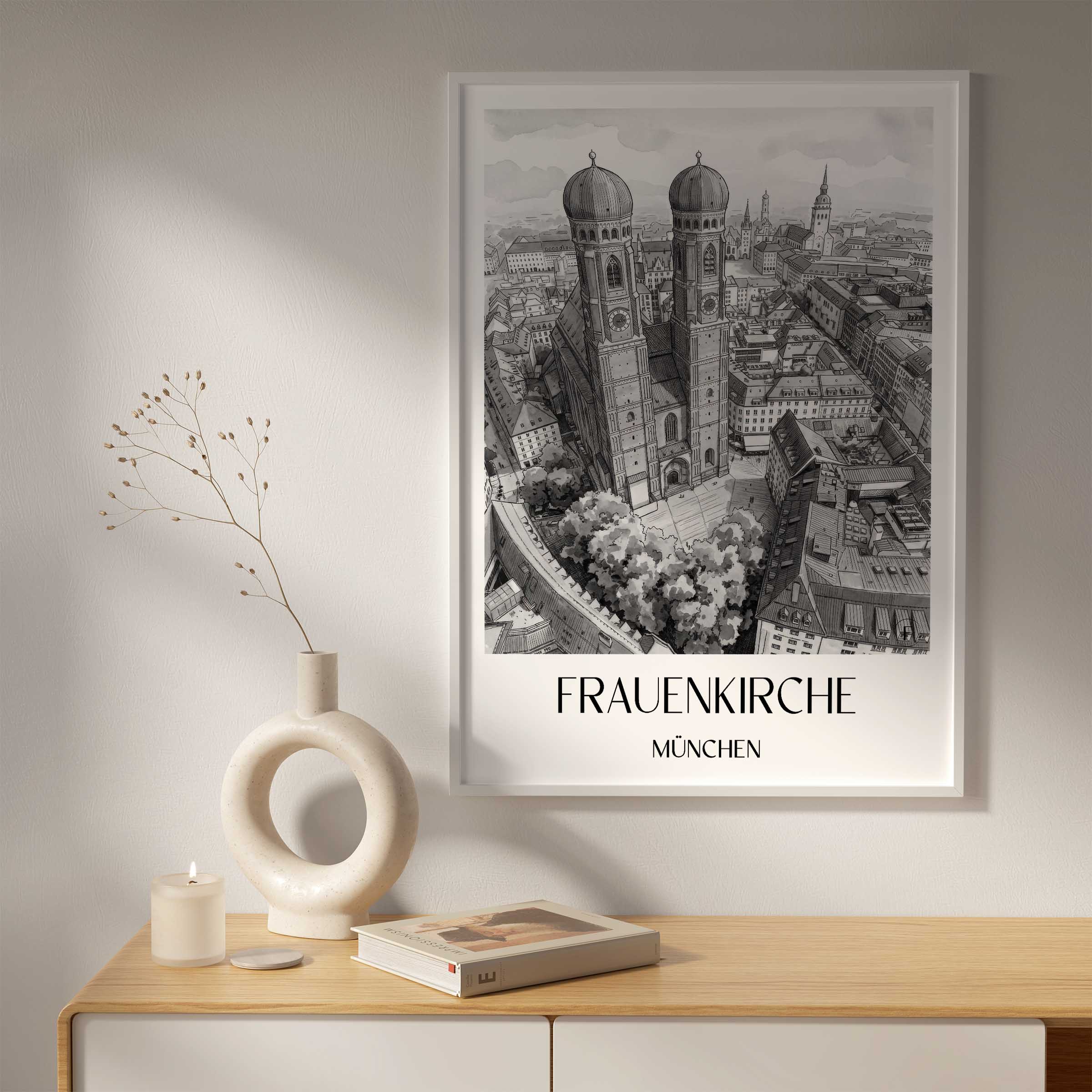 frauenkirche-münchen-deutschland-poster-aquarell-schwarz-weiss