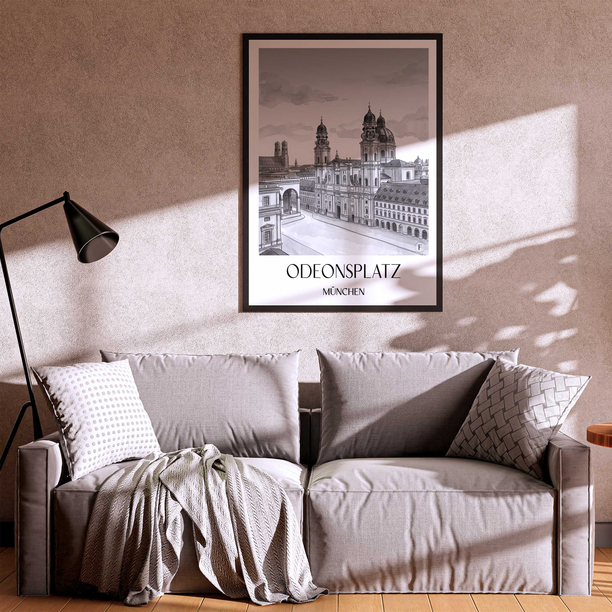 odeonsplatz-münchen-deutschland-poster-aquarell-schwarz-weiss