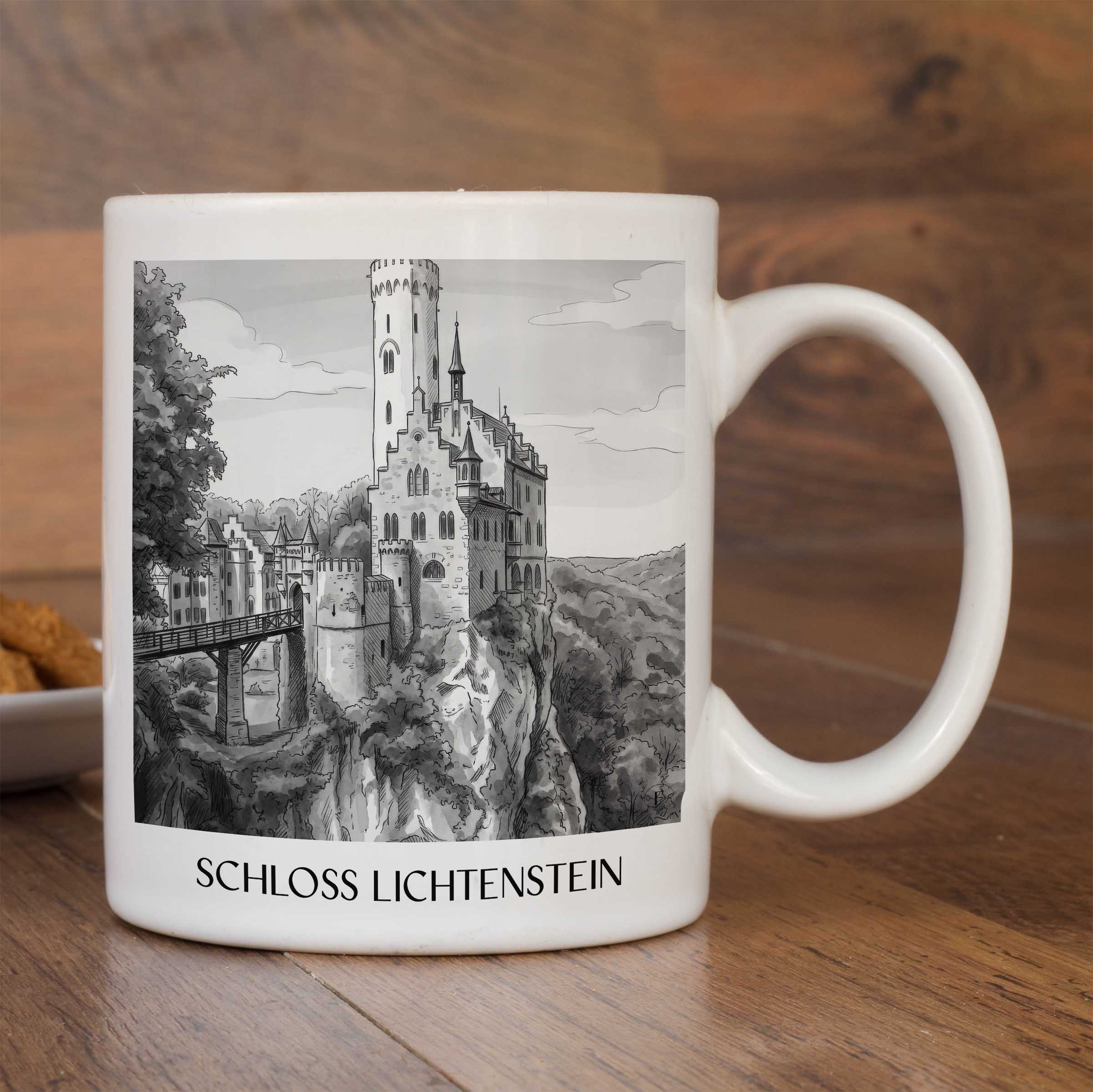 schloss-lichtenstein-reutlingen-deutschland-kaffeebecher-aquarell-schwarz-weiss
