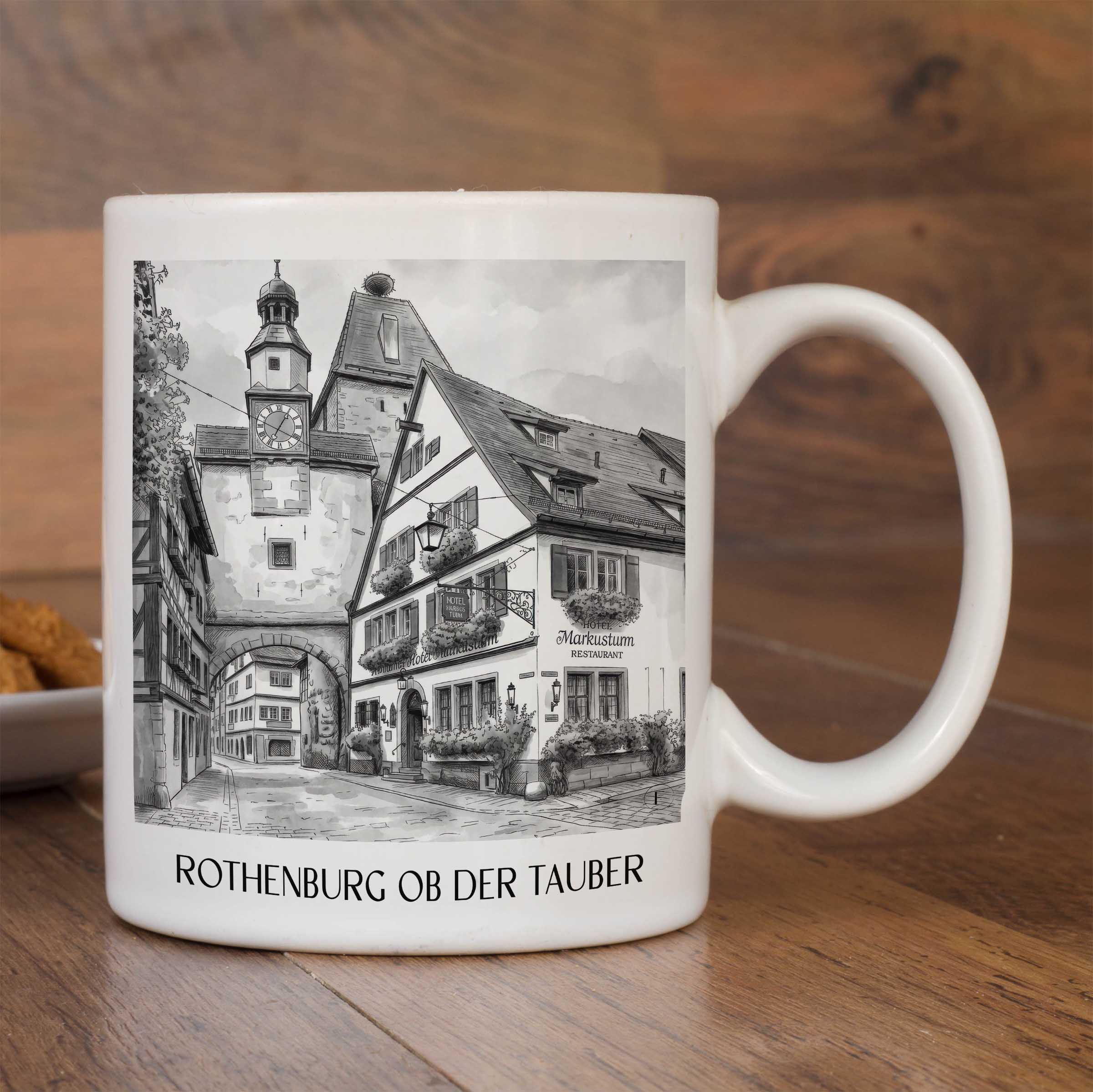 rothenburg-ob-der-tauber-deutschland-kaffeebecher-aquarell-schwarz-weiss