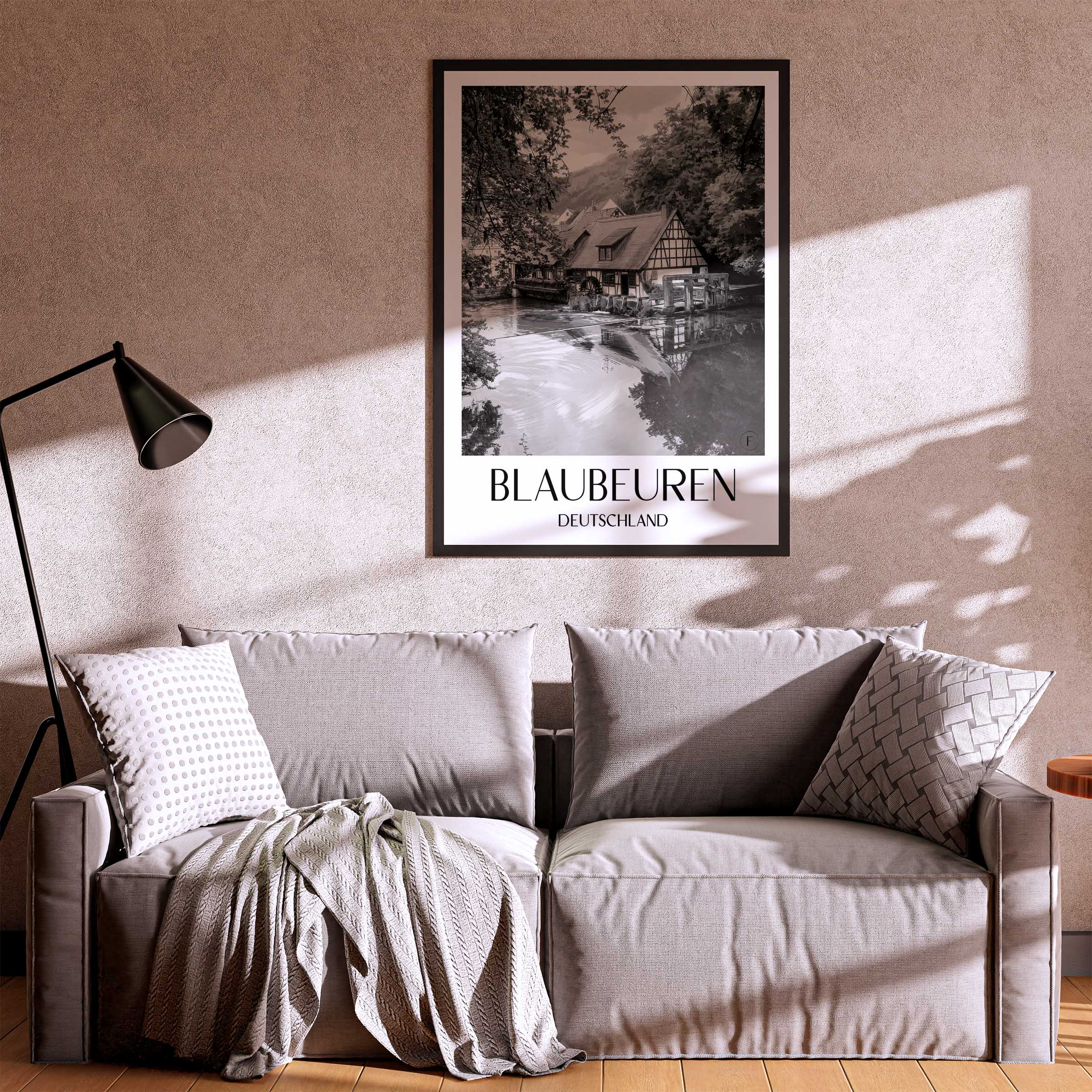 blaubeuren-deutschland-poster-aquarell-schwarz-weiss