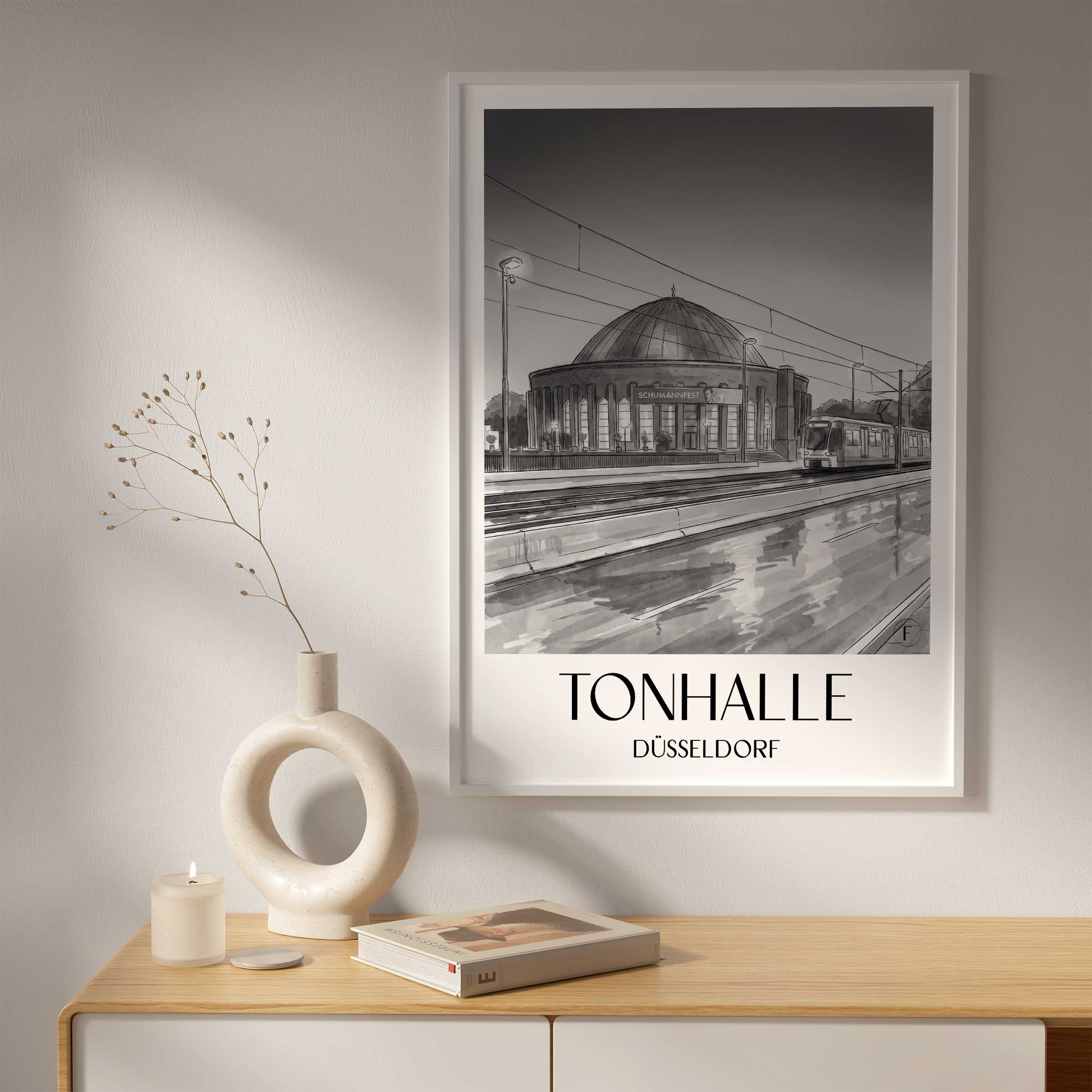 tonhalle-düsseldorf-deutschland-poster-aquarell-schwarz-weiss