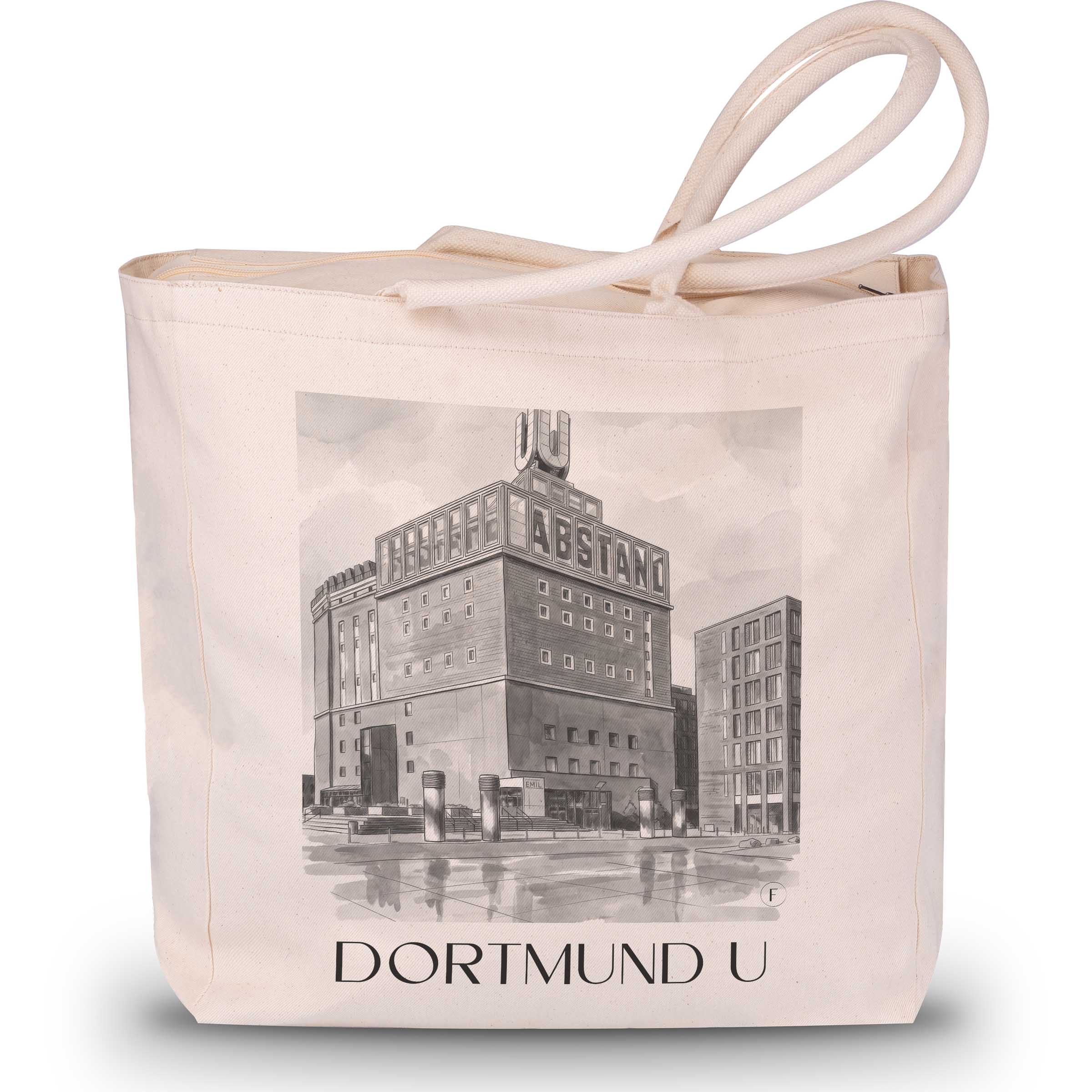 Dortmund U - Deutschland Tote Bag - Einkaufstasche im Aquarell Schwarz-WeiĂ Stil