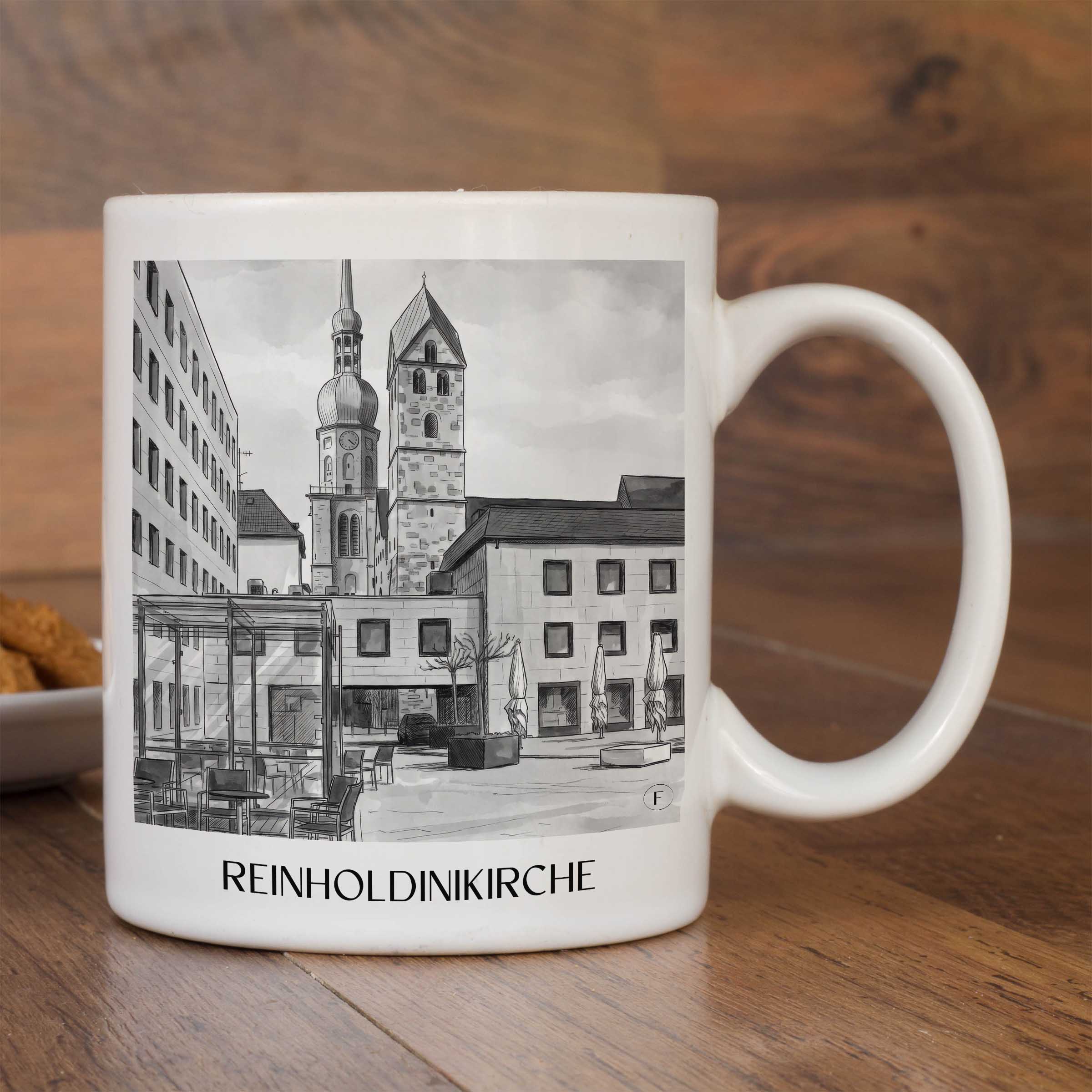 reinholdinikirche-dortmund-deutschland-kaffeebecher-aquarell-schwarz-weiss