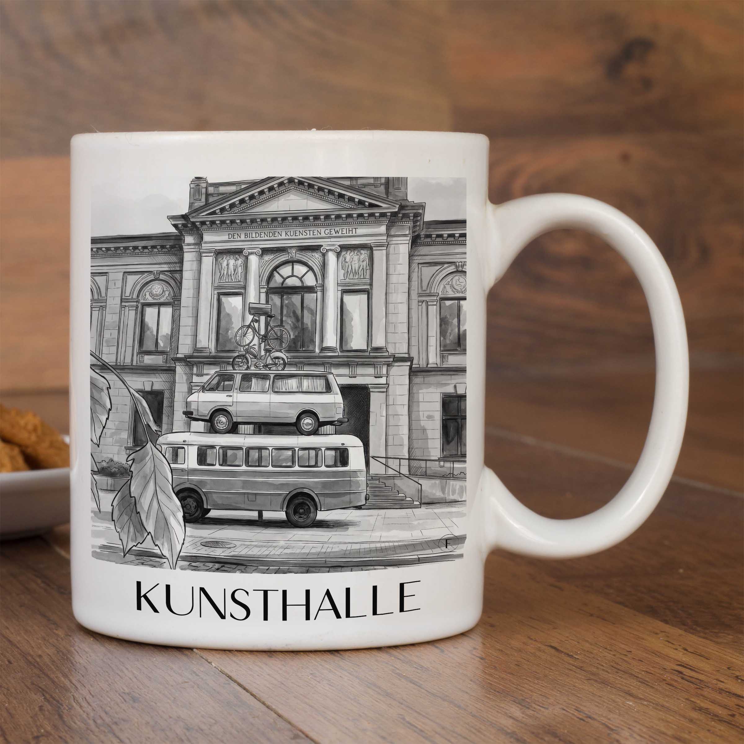 kunsthalle-bremen-deutschland-kaffeebecher-aquarell-schwarz-weiss