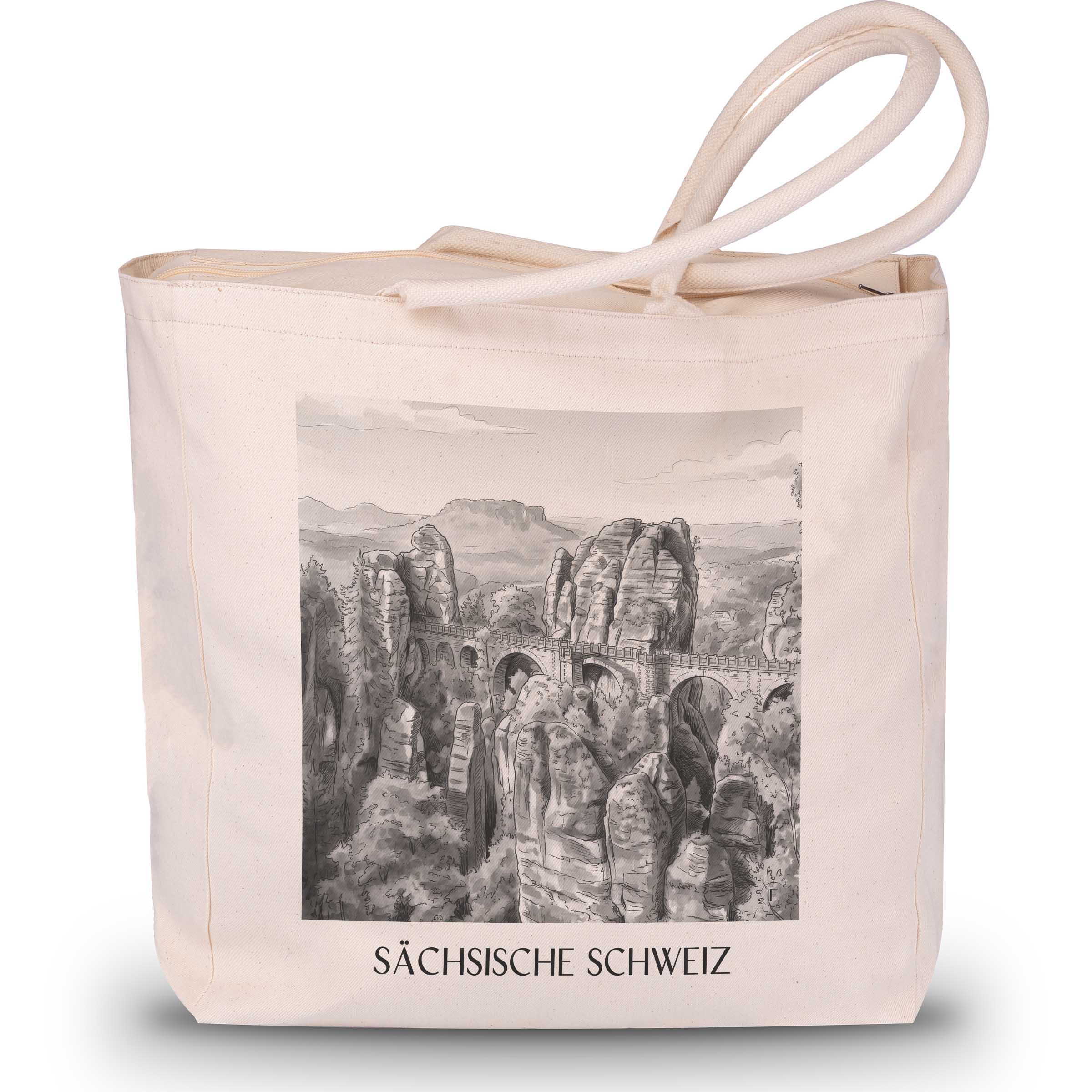 sächsische-schweiz-dresden-deutschland-einkaufstasche-aquarell-schwarz-weiss