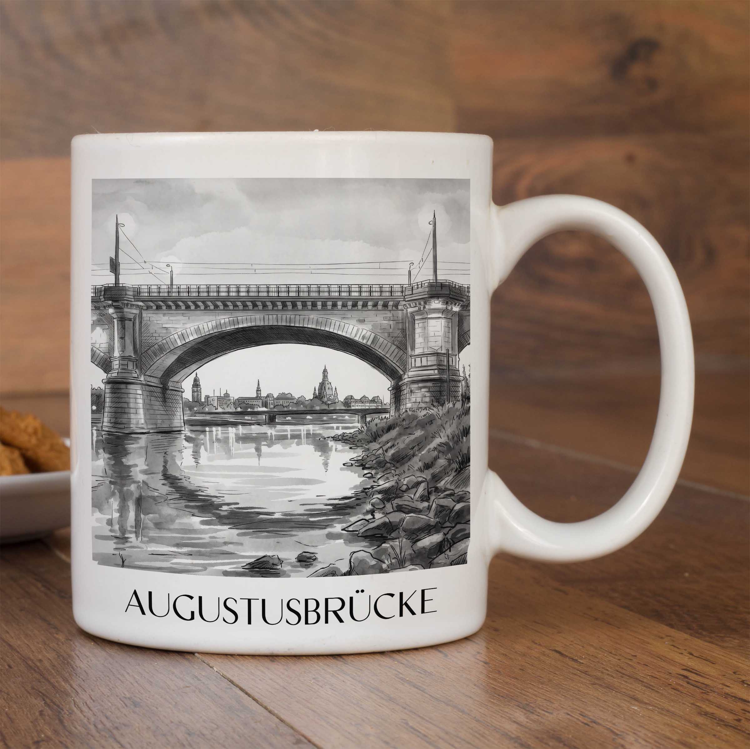 augustusbrücke-dresden-deutschland-kaffeebecher-aquarell-schwarz-weiss
