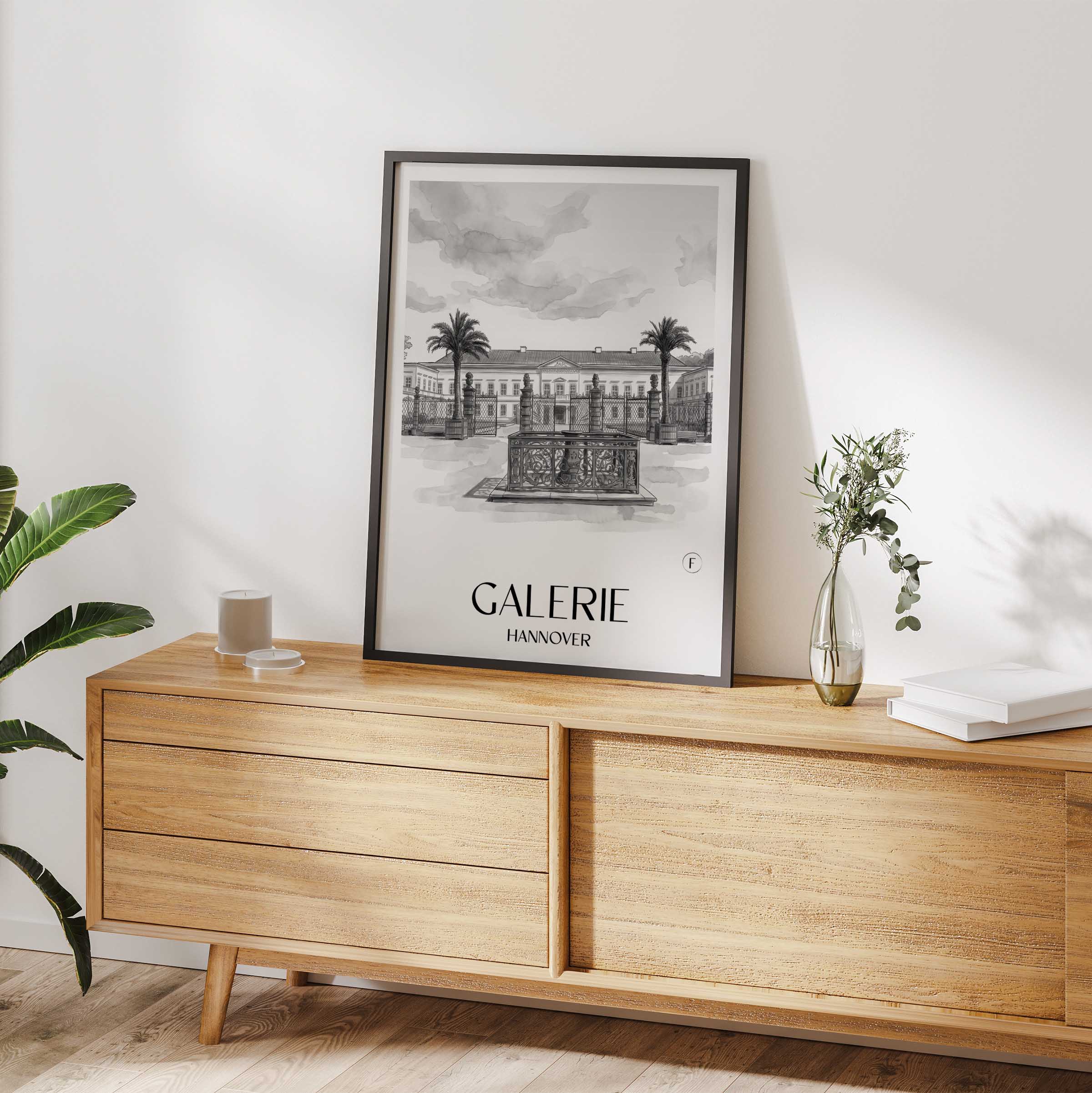 galerie-hannover-deutschland-poster-aquarell-schwarz-weiss