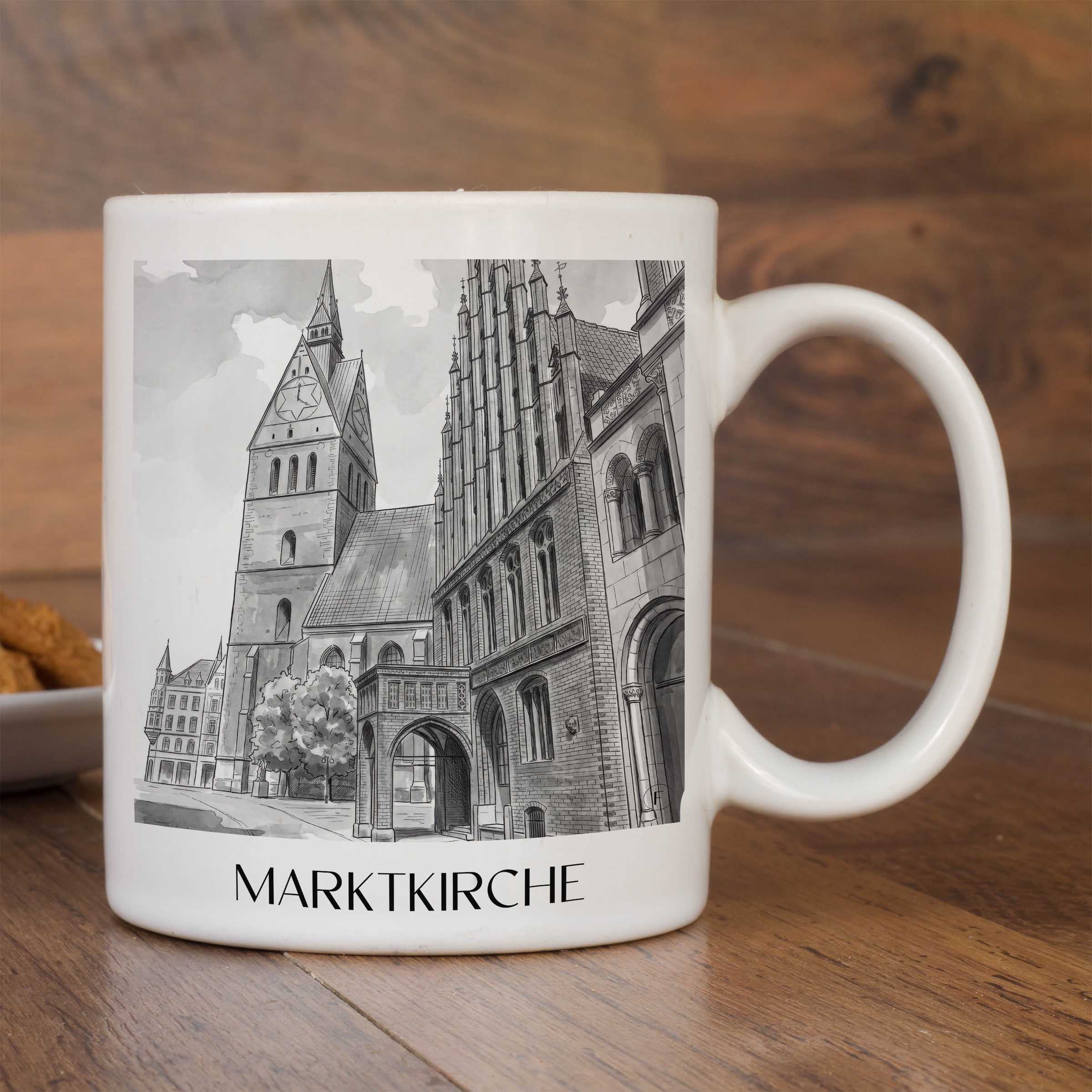 marktkirche-hannover-deutschland-kaffeebecher-aquarell-schwarz-weiss