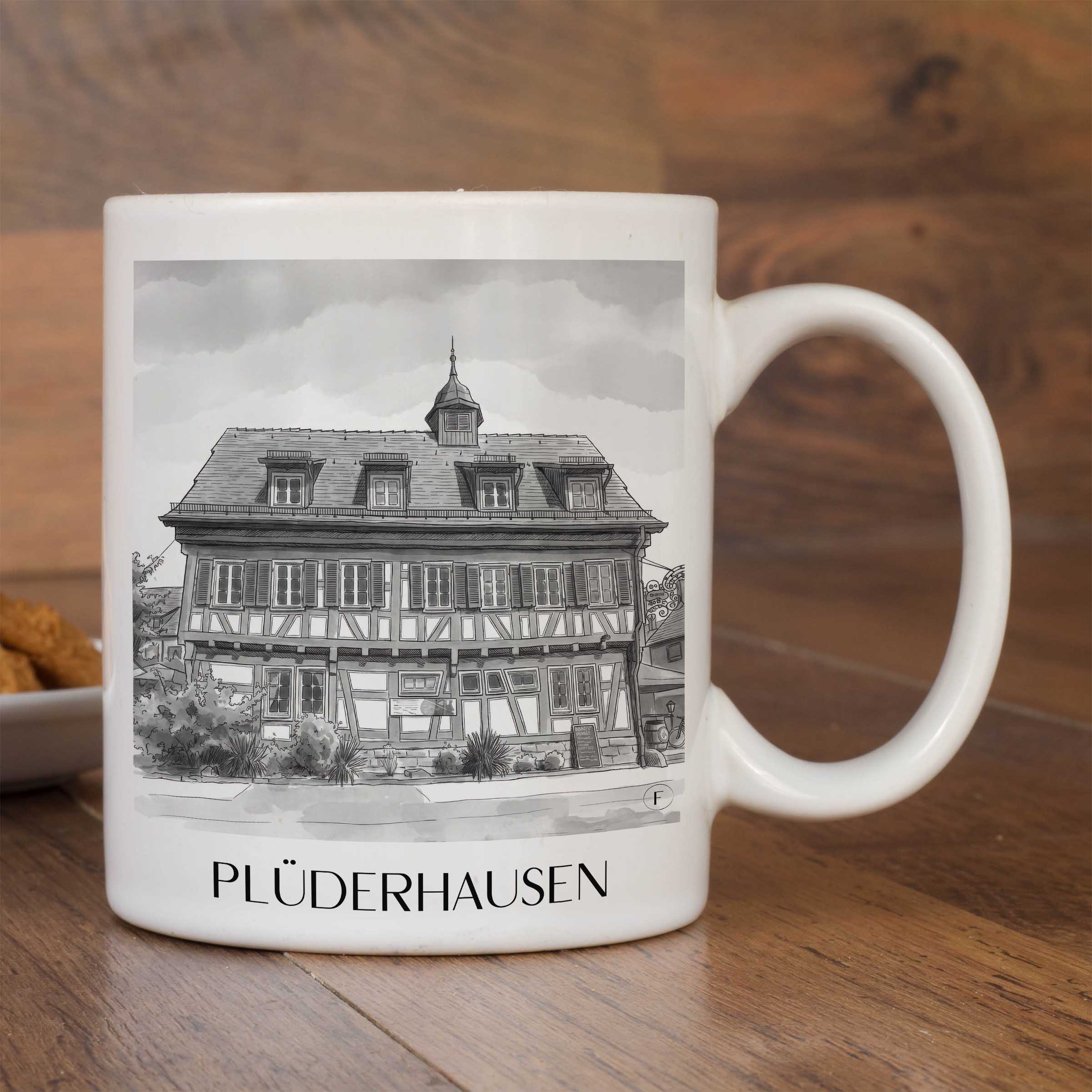 plüderhausen-deutschland-kaffeebecher-aquarell-schwarz-weiss