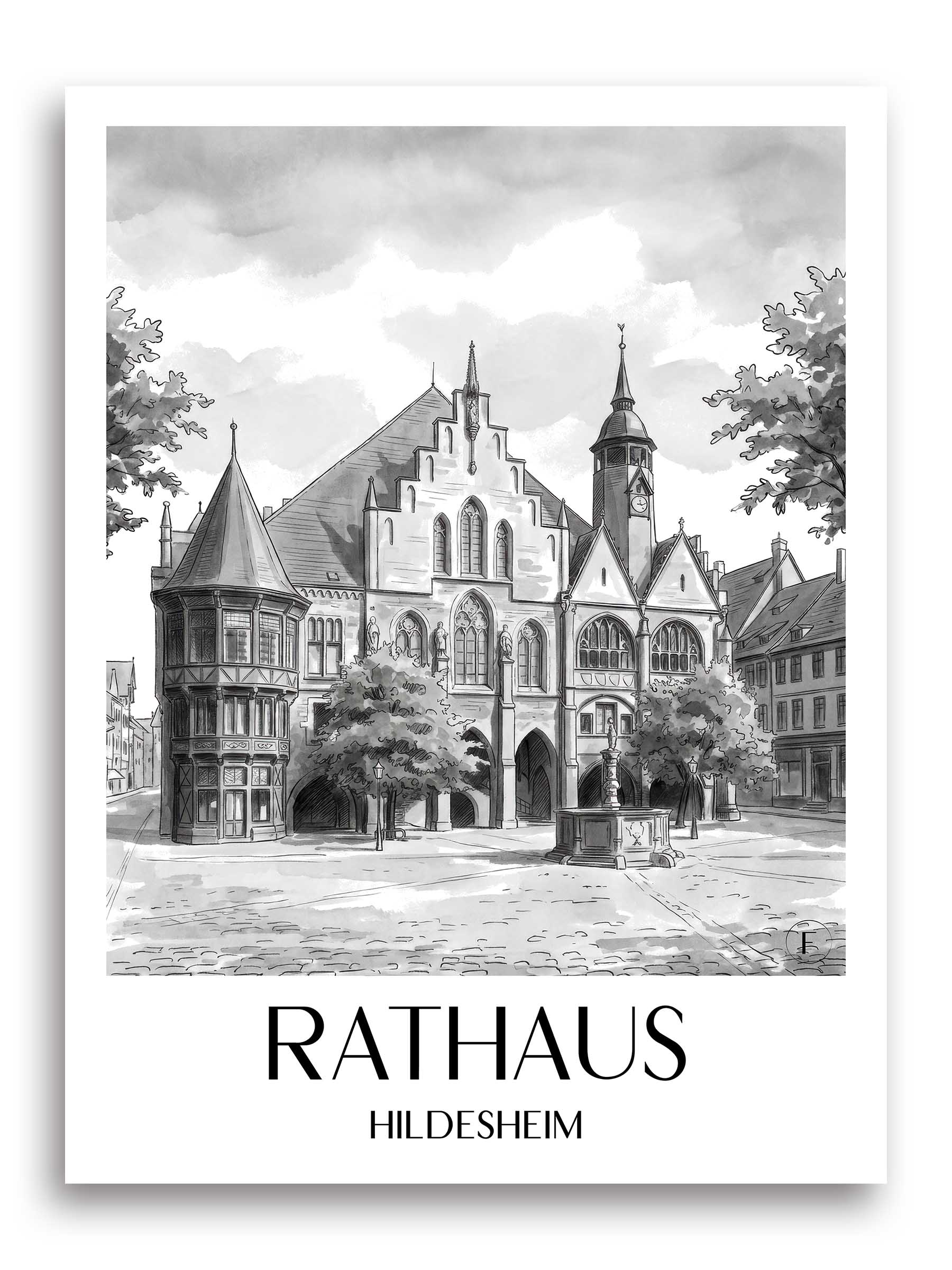 rathaus--hildesheim-deutschland-poster-aquarell-schwarz-weiss