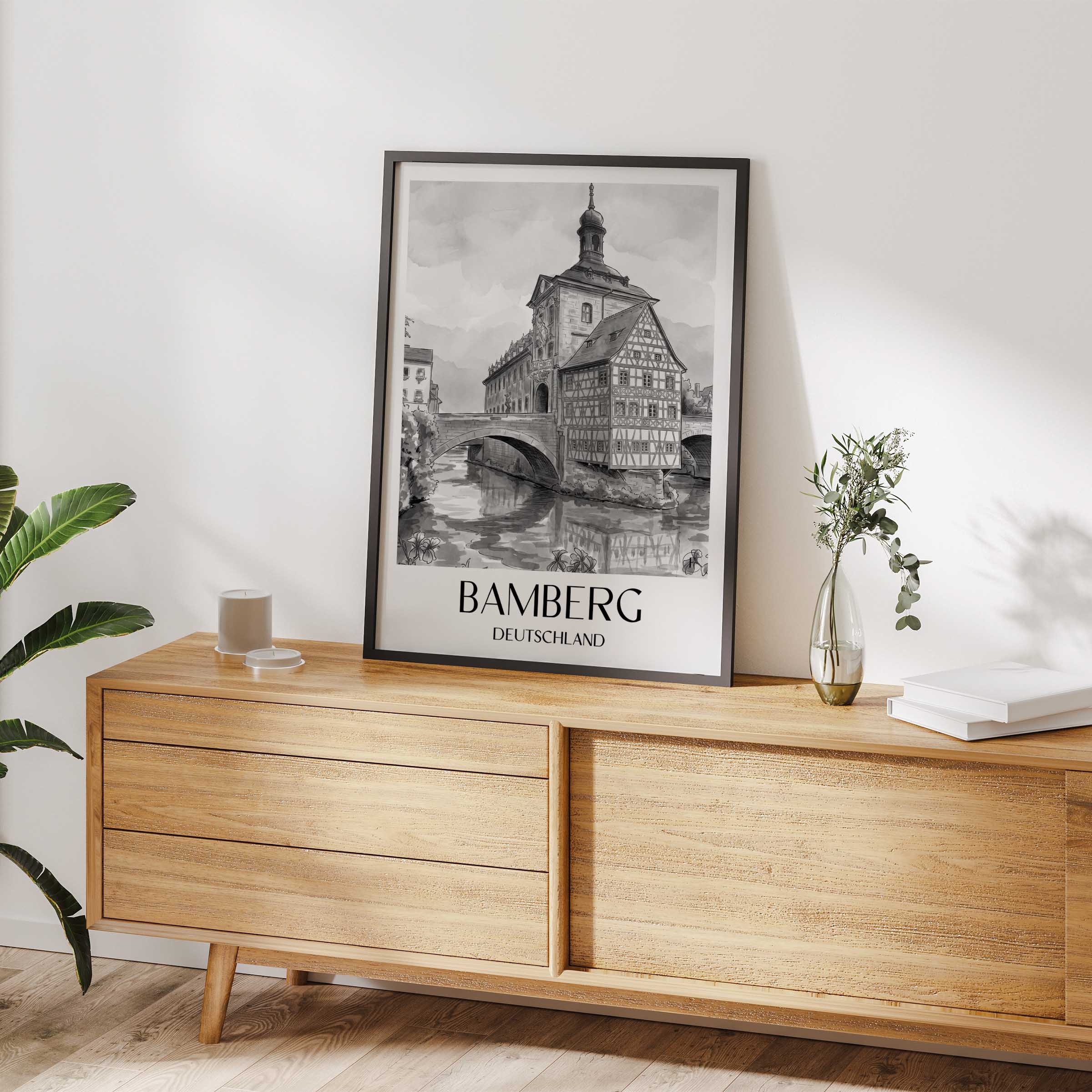 bamberg-deutschland-poster-aquarell-schwarz-weiss
