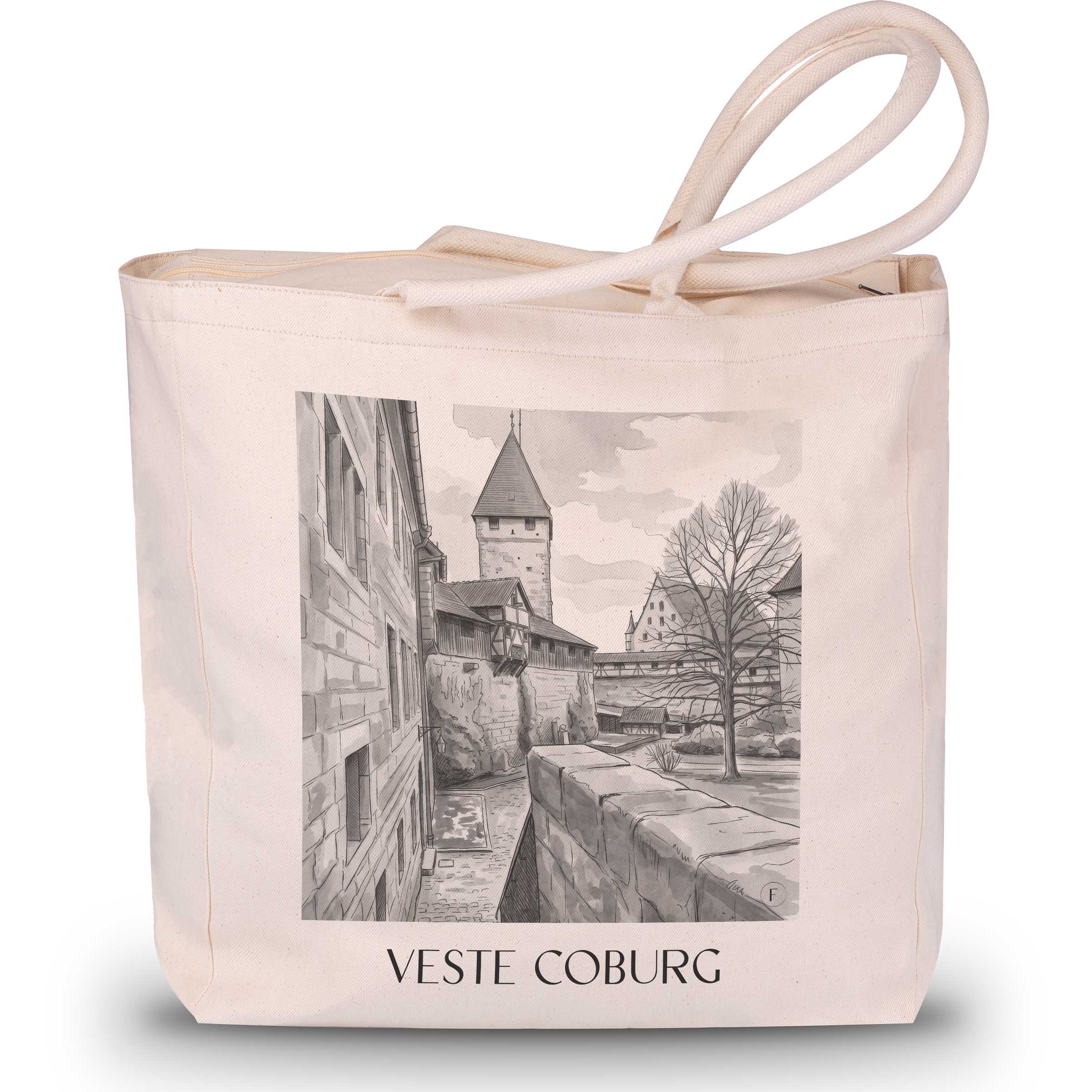 veste-coburg-deutschland-einkaufstasche-aquarell-schwarz-weiss