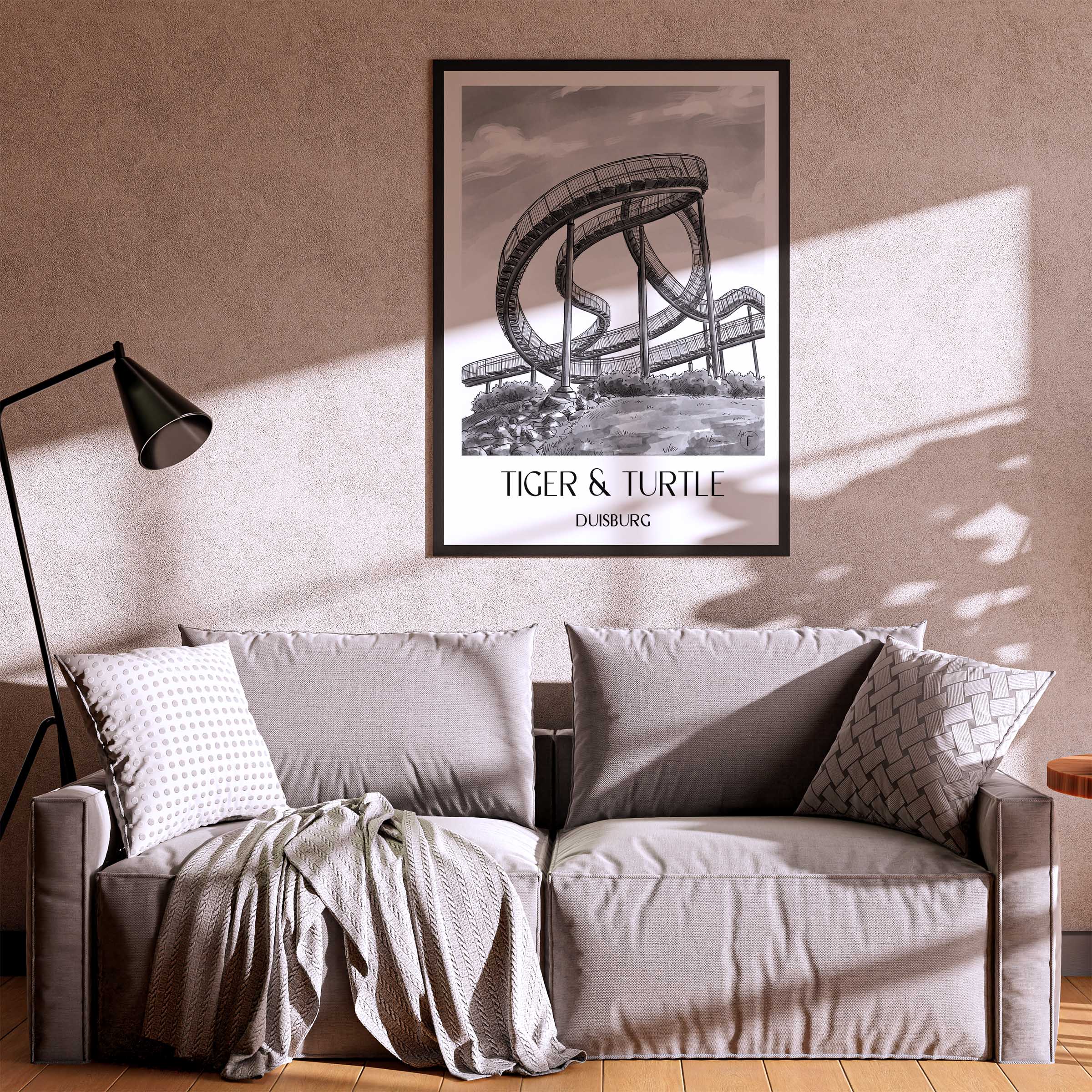 tiger-&-turtle-duisburg-deutschland-poster-aquarell-schwarz-weiss