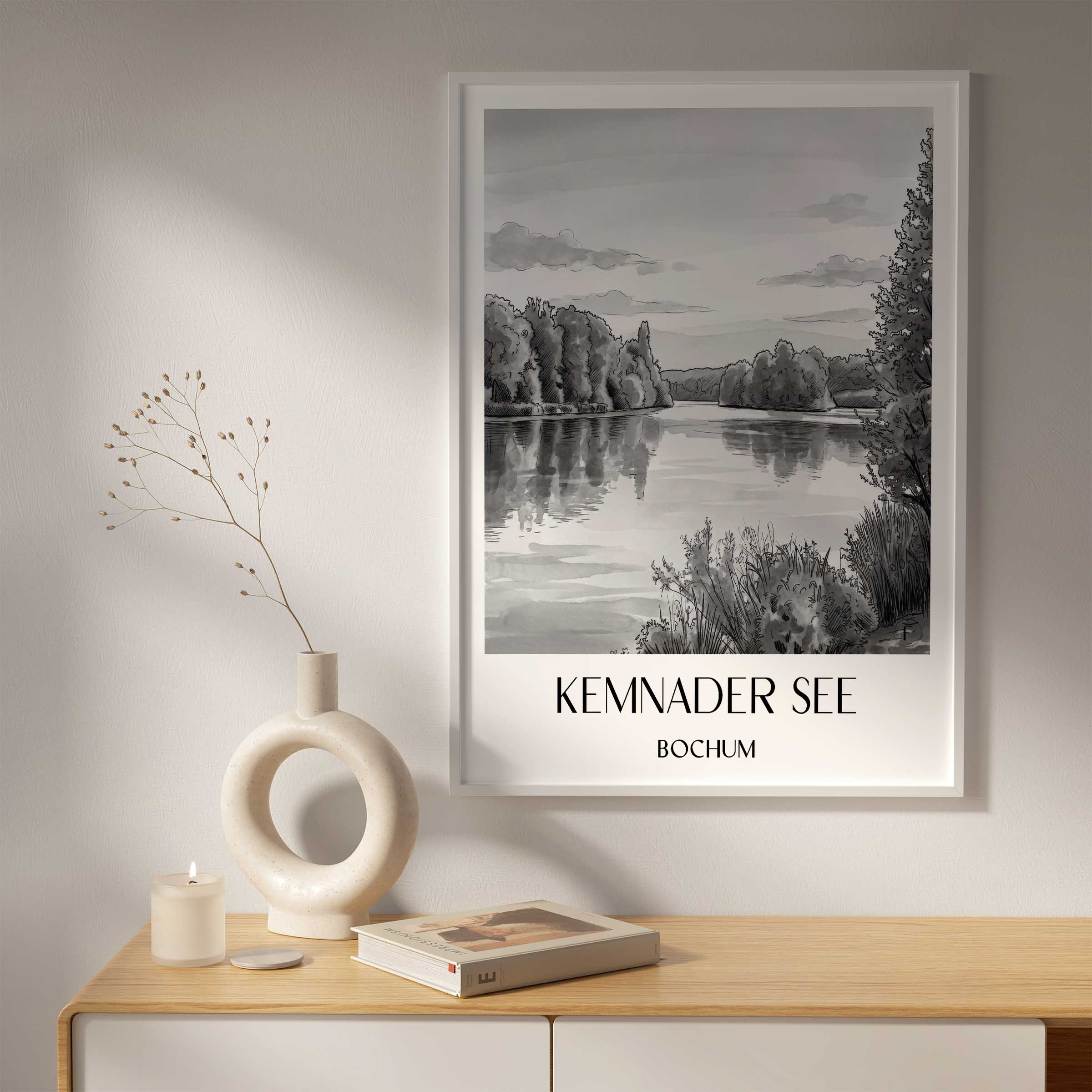 kemnader-see-bochum-deutschland-poster-aquarell-schwarz-weiss