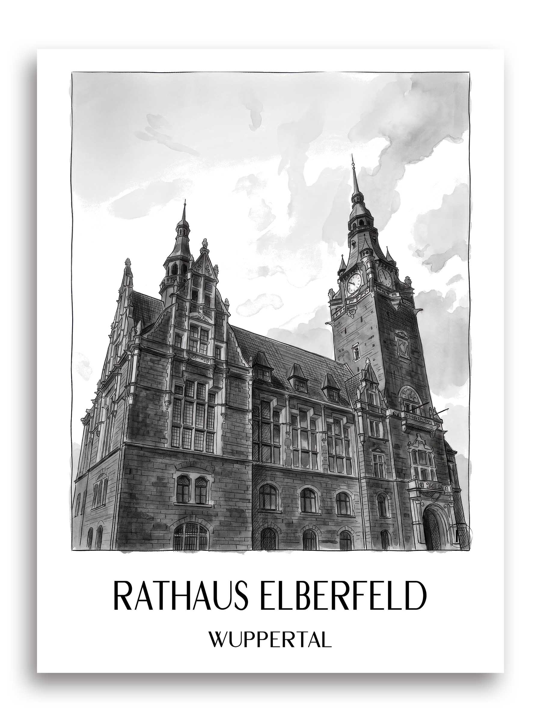 rathaus-elberfeld-wuppertal-deutschland-poster-aquarell-schwarz-weiss