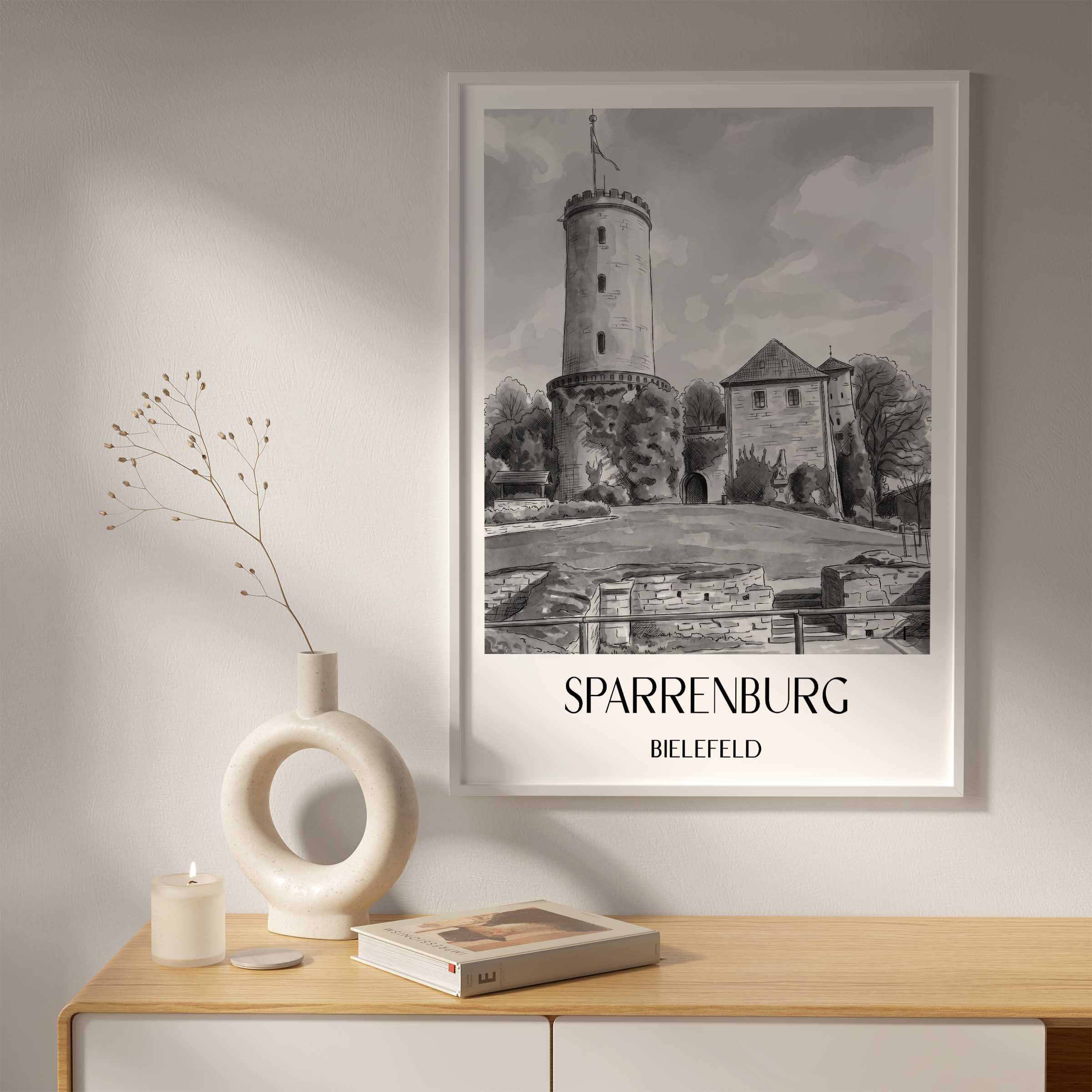 sparrenburg-bielefeld-deutschland-poster-aquarell-schwarz-weiss