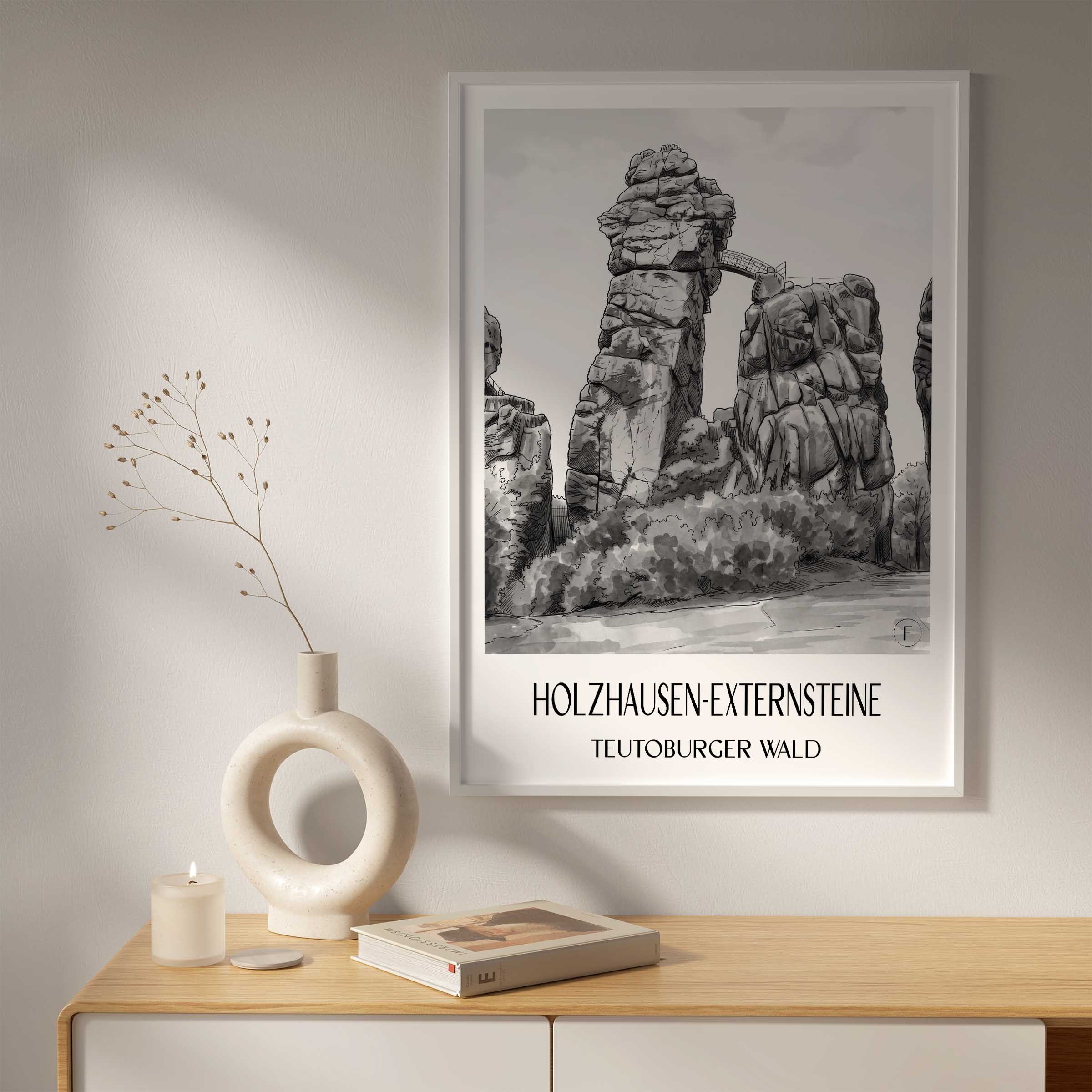 holzhausen-externsteine-teutoburger-wald-deutschland-poster-aquarell-schwarz-weiss