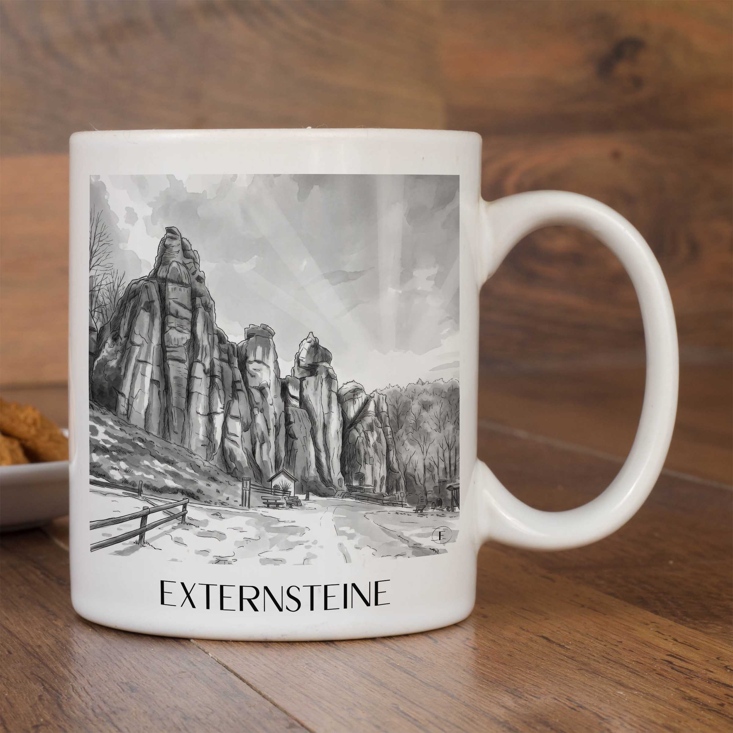 externsteine-detmold-deutschland-kaffeebecher-aquarell-schwarz-weiss