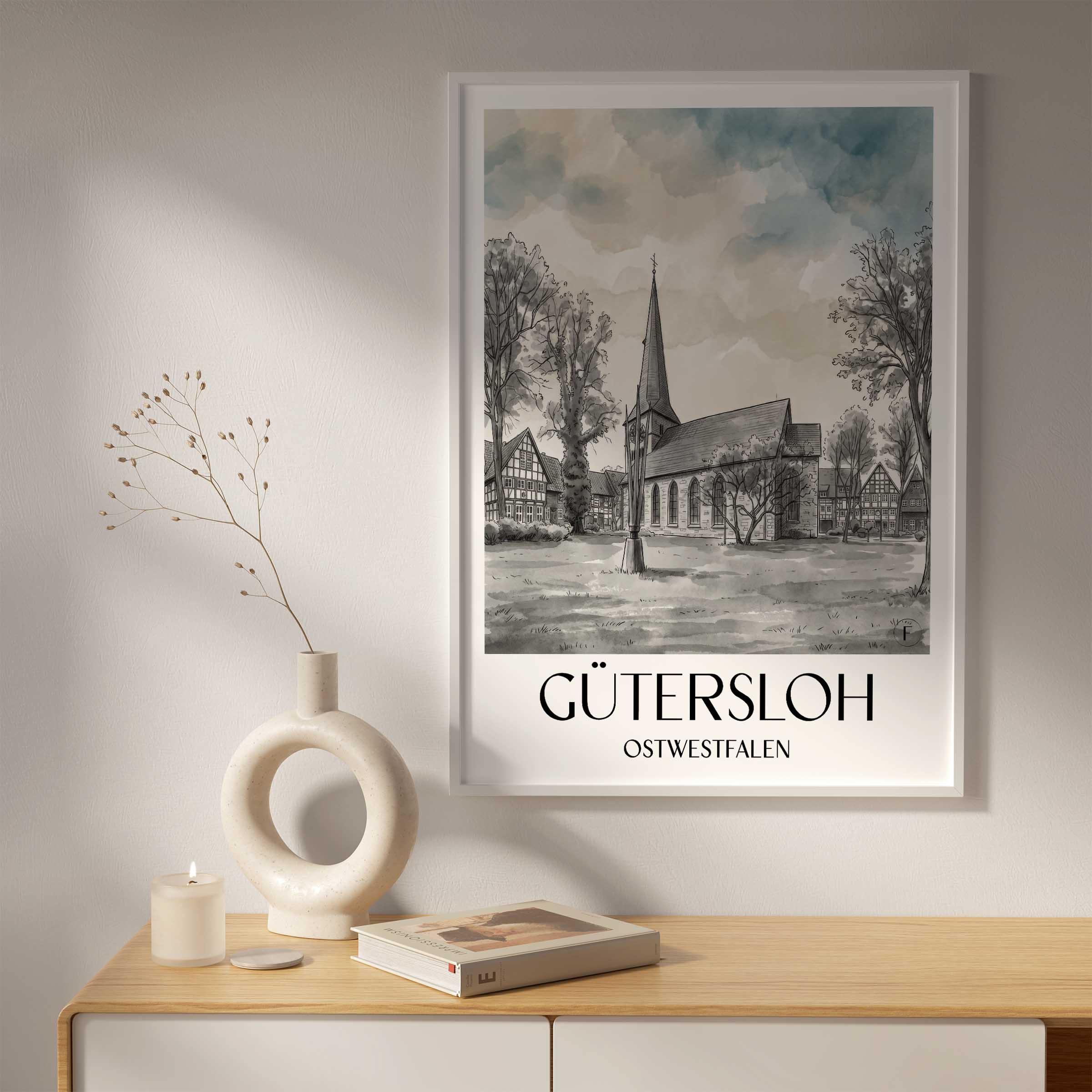 gütersloh-ostwestfalen-deutschland-poster-aquarell-schwarz-weiss