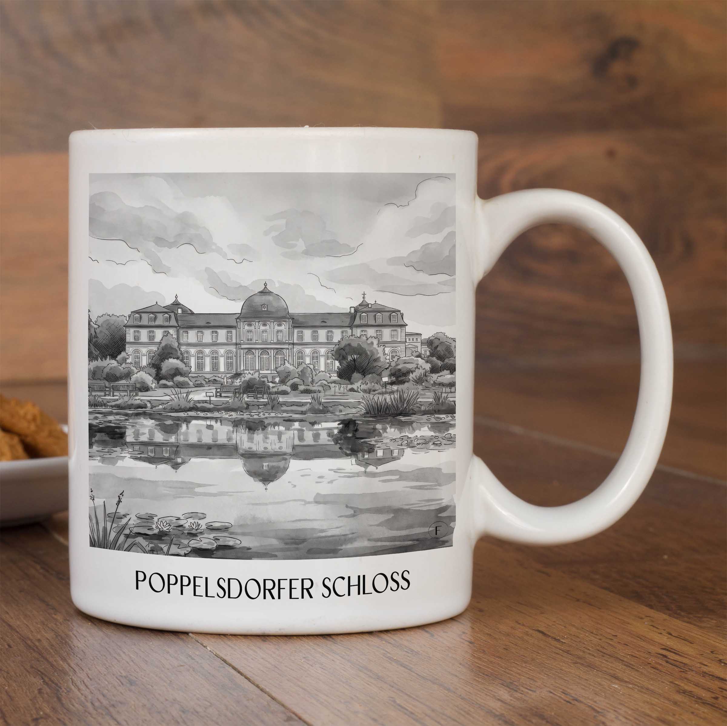poppelsdorfer-schloss-bonn-deutschland-kaffeebecher-aquarell-schwarz-weiss