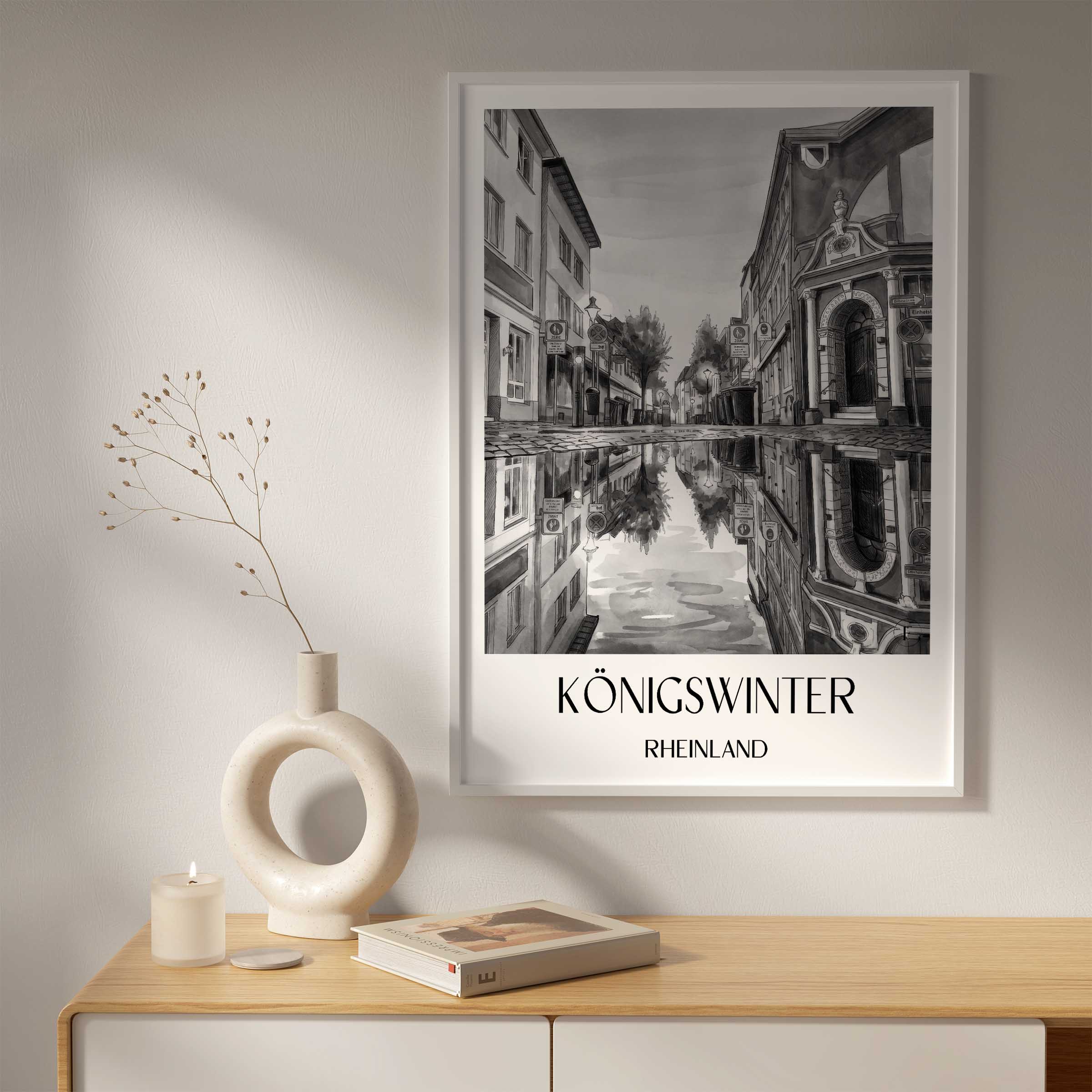 königswinter-rheinland-deutschland-poster-aquarell-schwarz-weiss