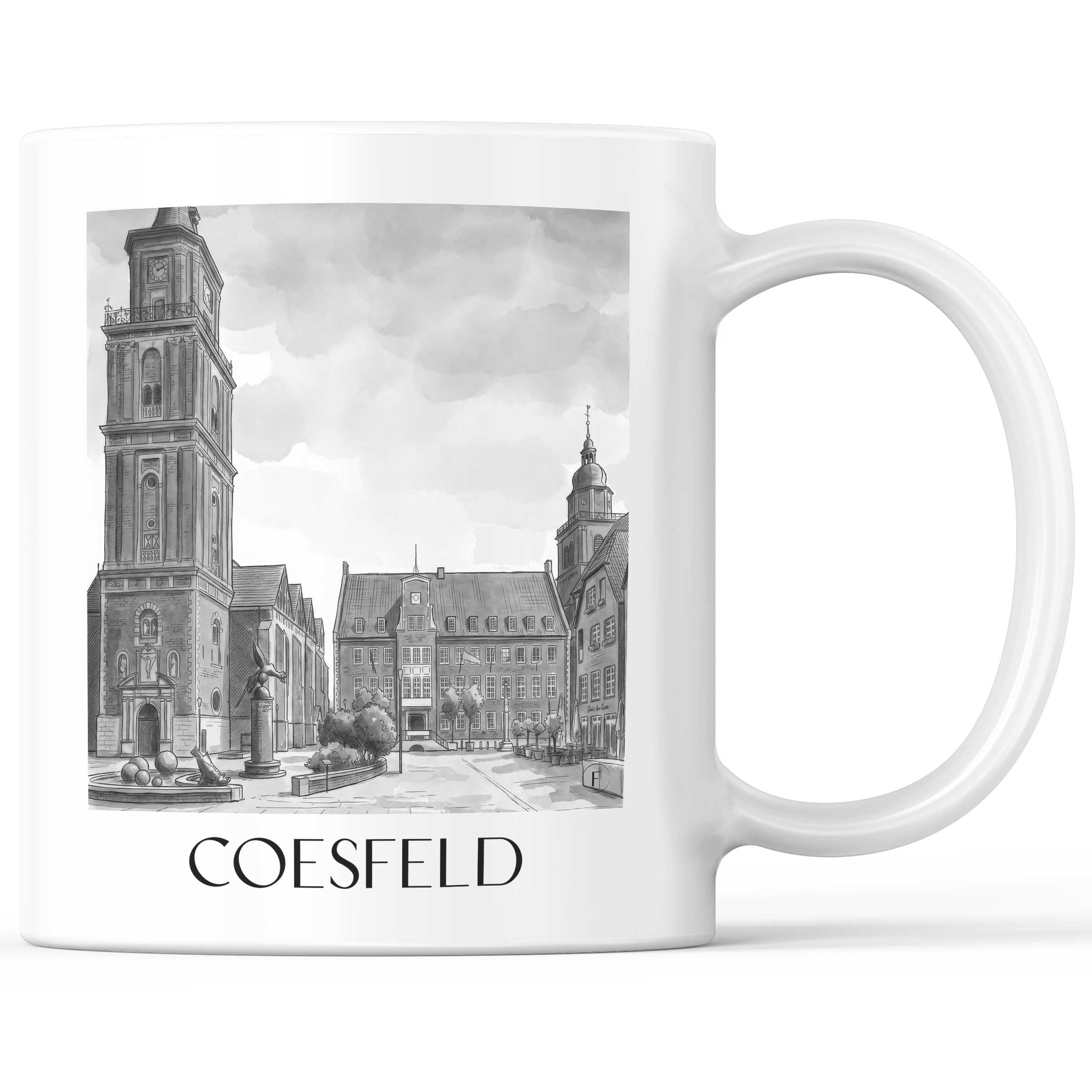 coesfeld-münsterland-deutschland-kaffeebecher-aquarell-schwarz-weiss